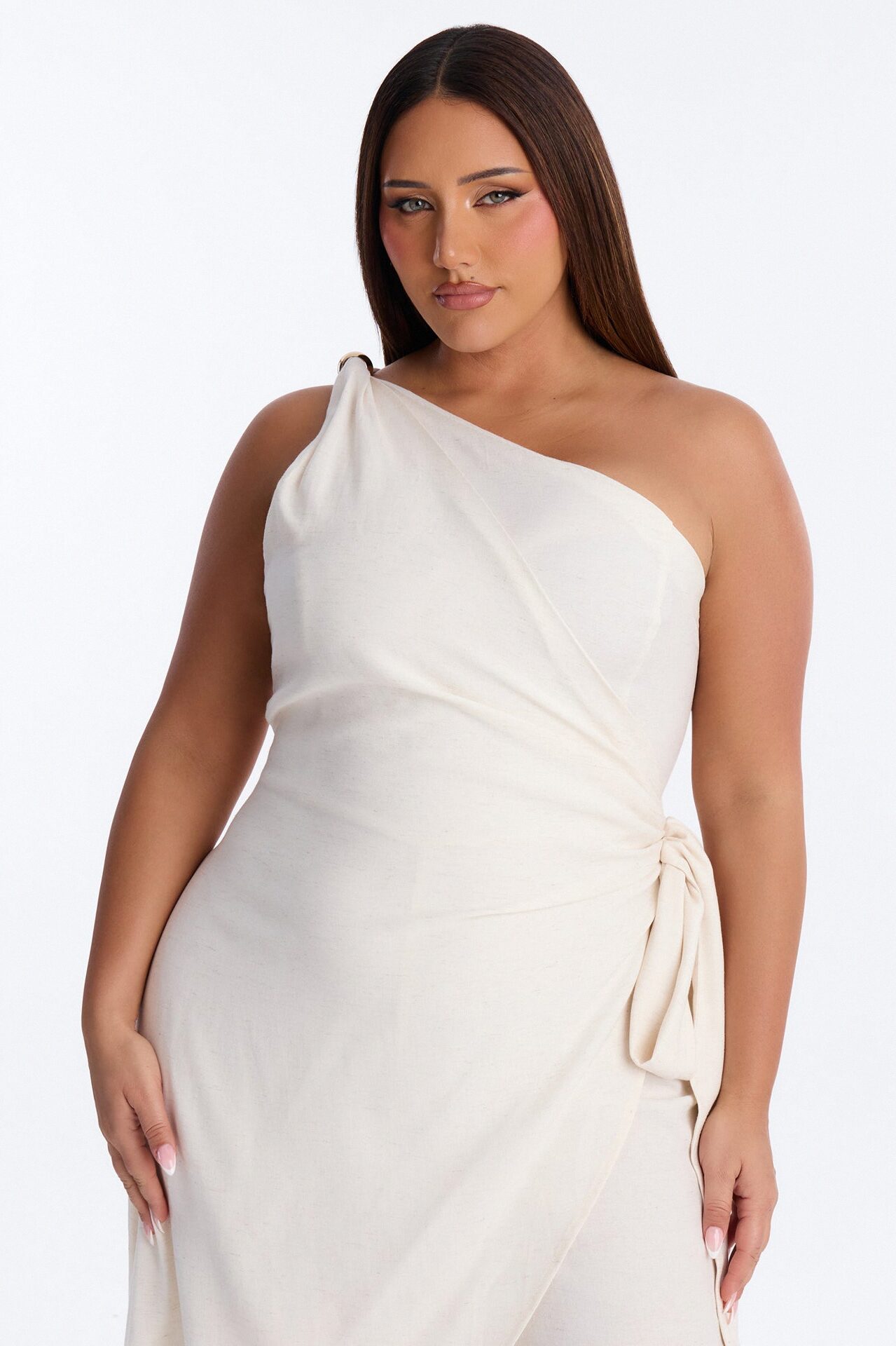 Zena Off Shoulder Draped Jumpsuit - Ivory