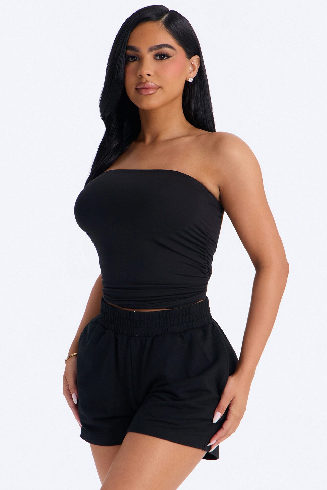 Denise Tube Top Short Set - Black