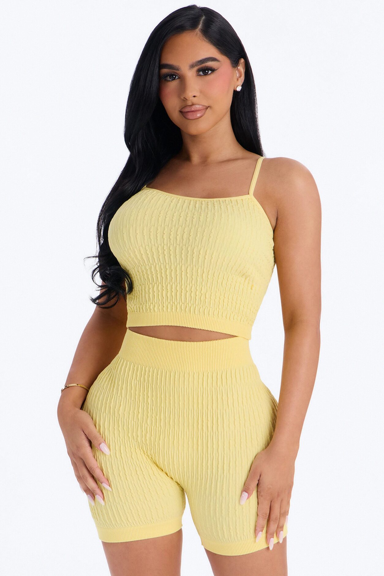 Smooth Intensions Seamless Biker Short Set - Yellow