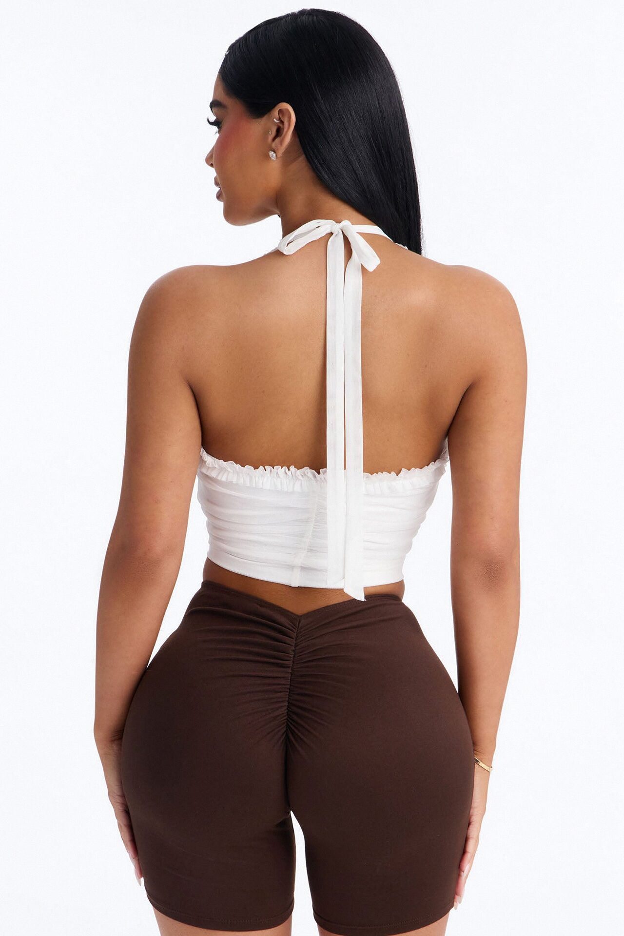 Malibu Honey Lace Up Halter Top - White