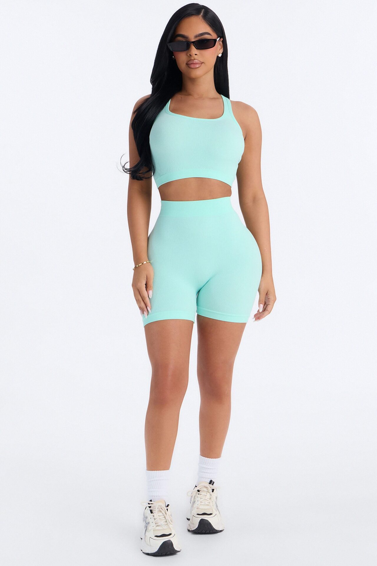 Core Power Seamless Biker Short Set - Blue