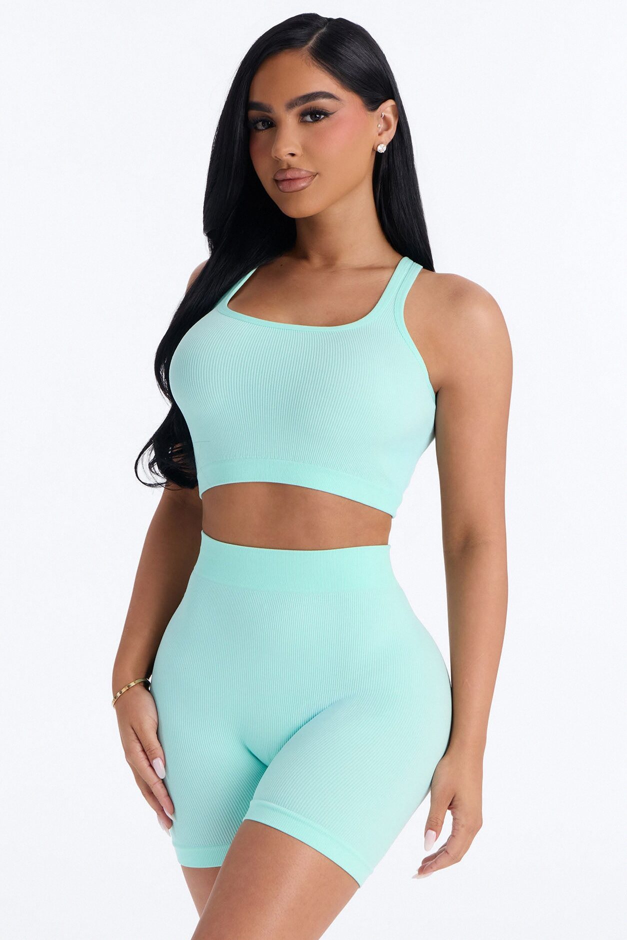 Core Power Seamless Biker Short Set - Blue