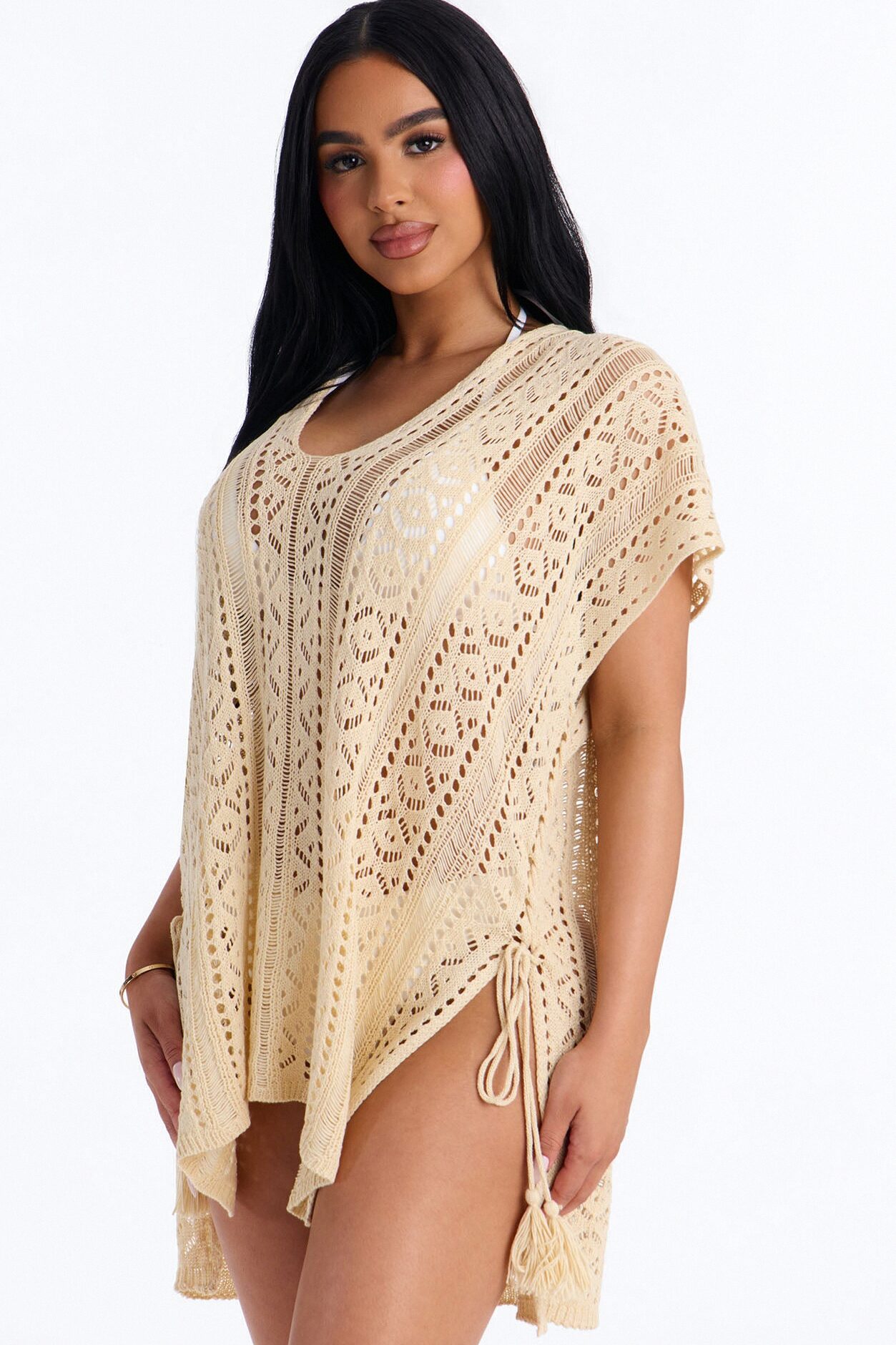 Iris Crochet Swim Cover Up - Off White