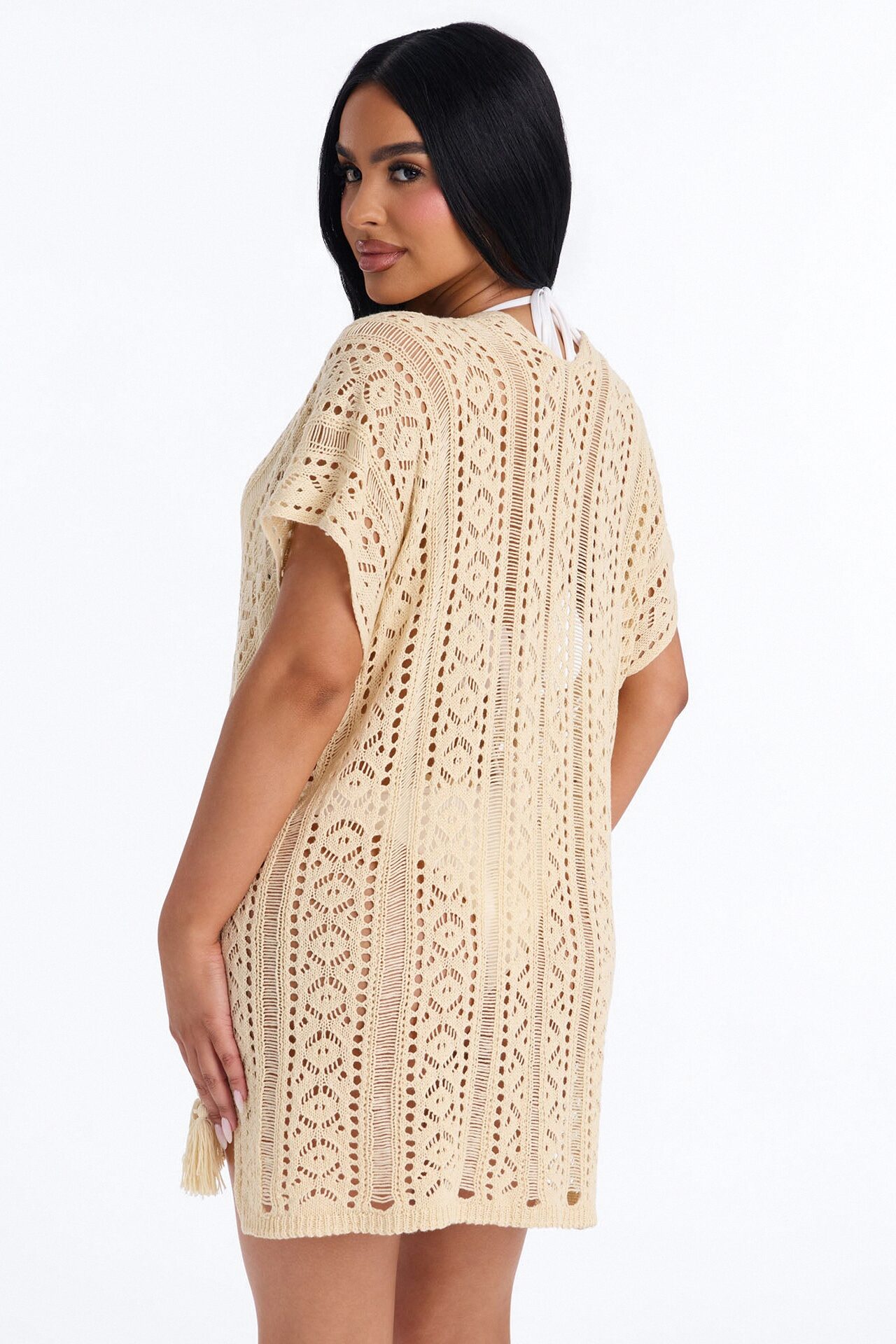 Iris Crochet Swim Cover Up - Off White