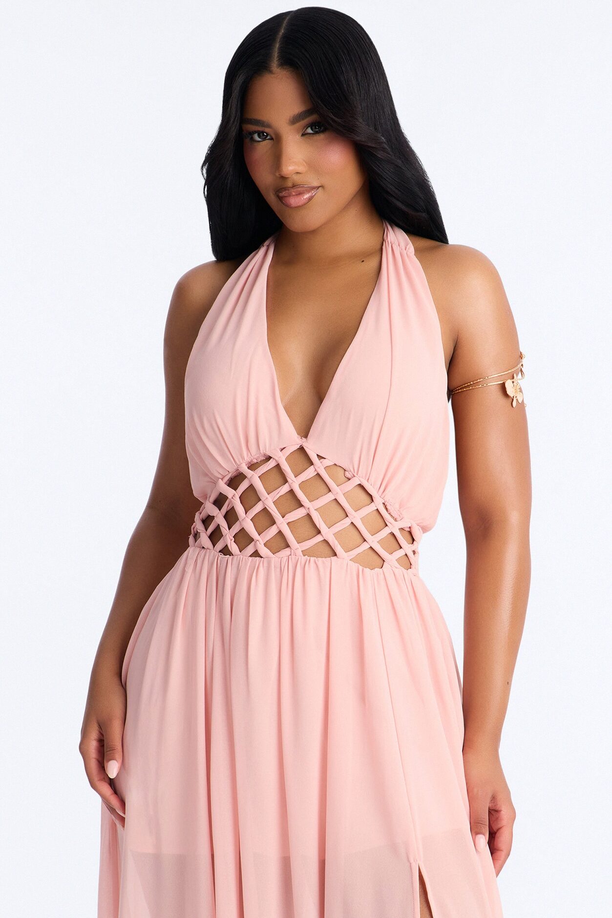 Scarlett Chiffon Maxi Dress - Pink