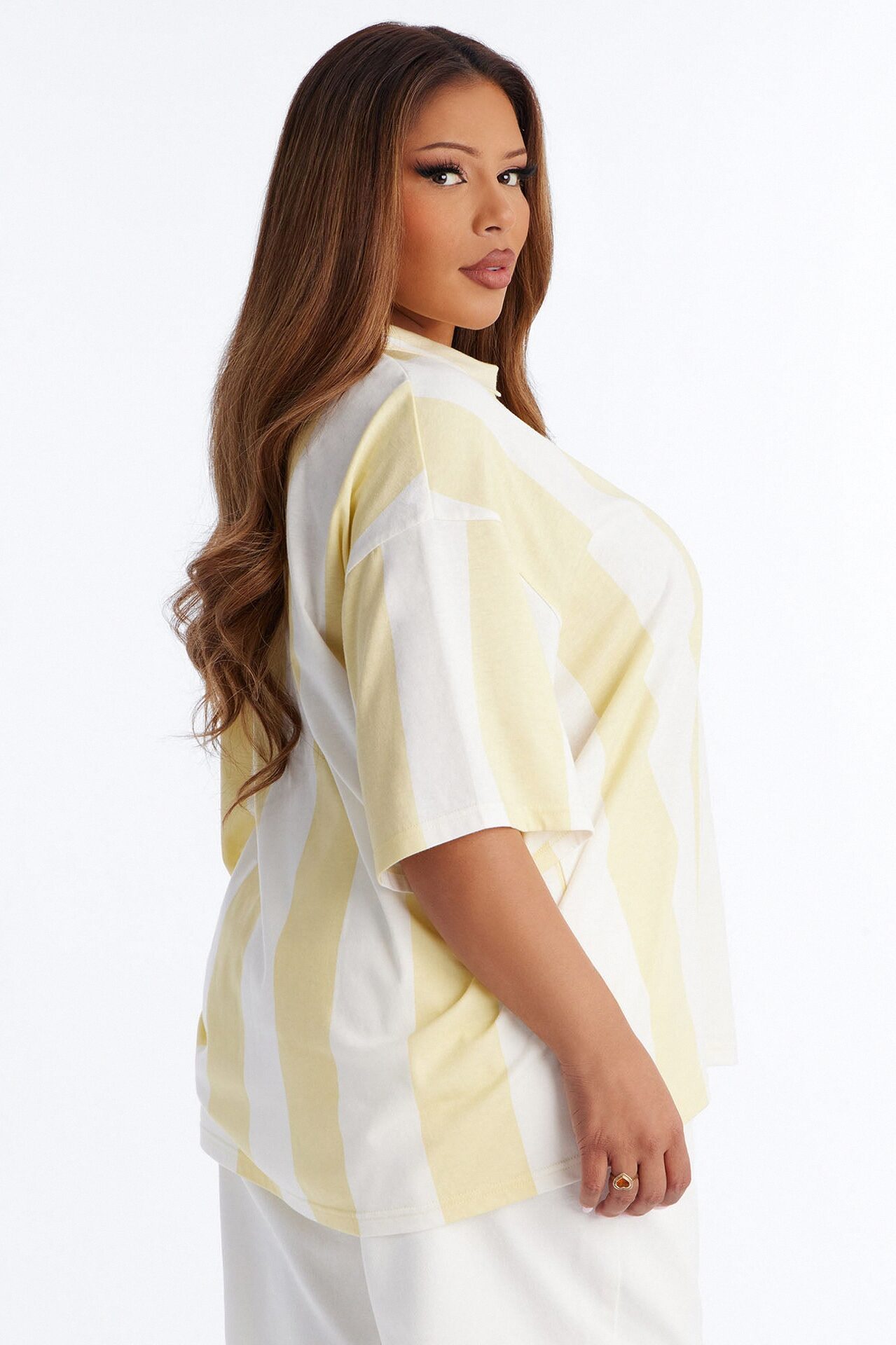 Varsity Crush Striped Short Sleeve Top - Yellow/combo