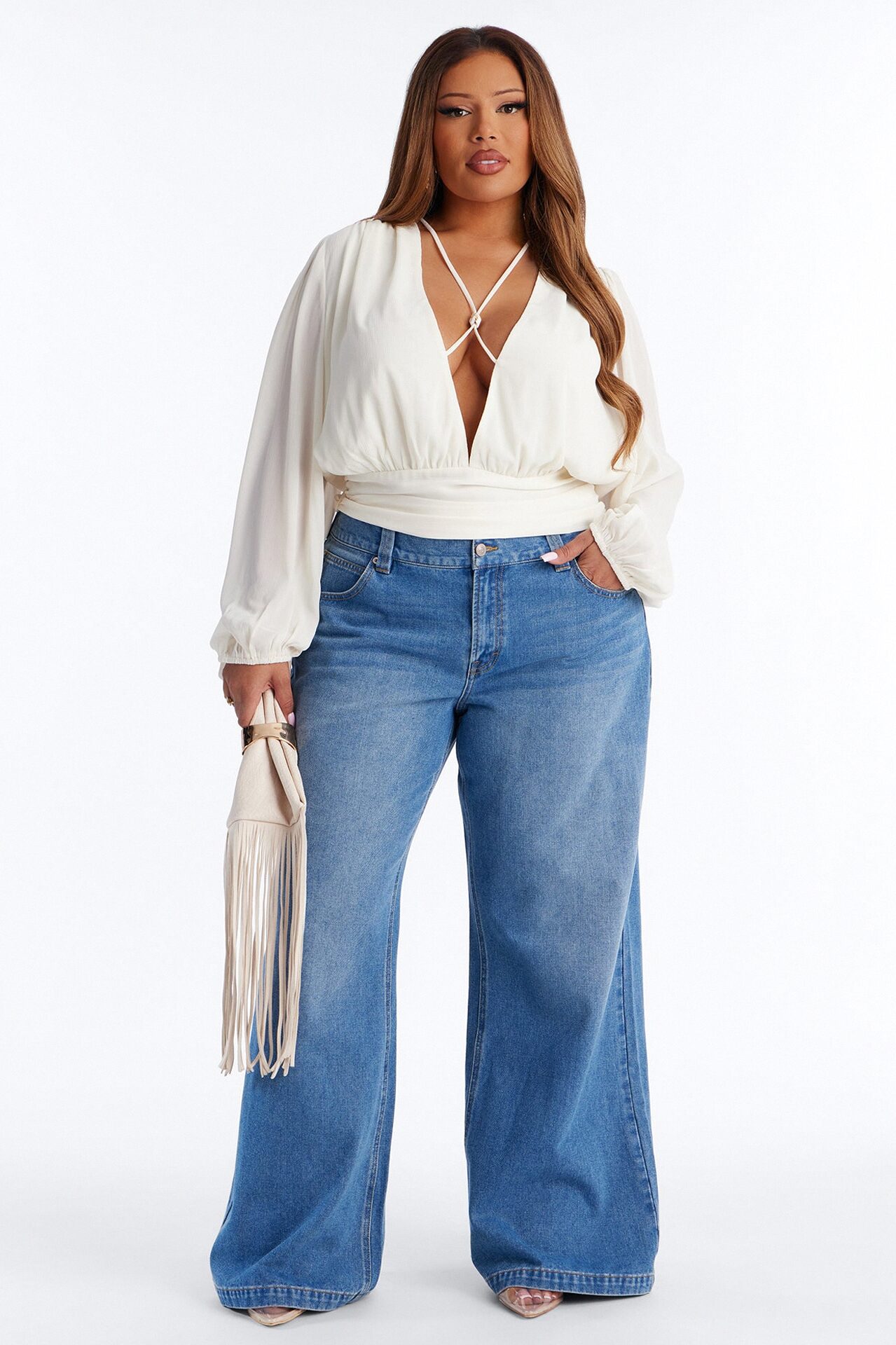 Elevate Everything Beaded Chiffon Top - Cream