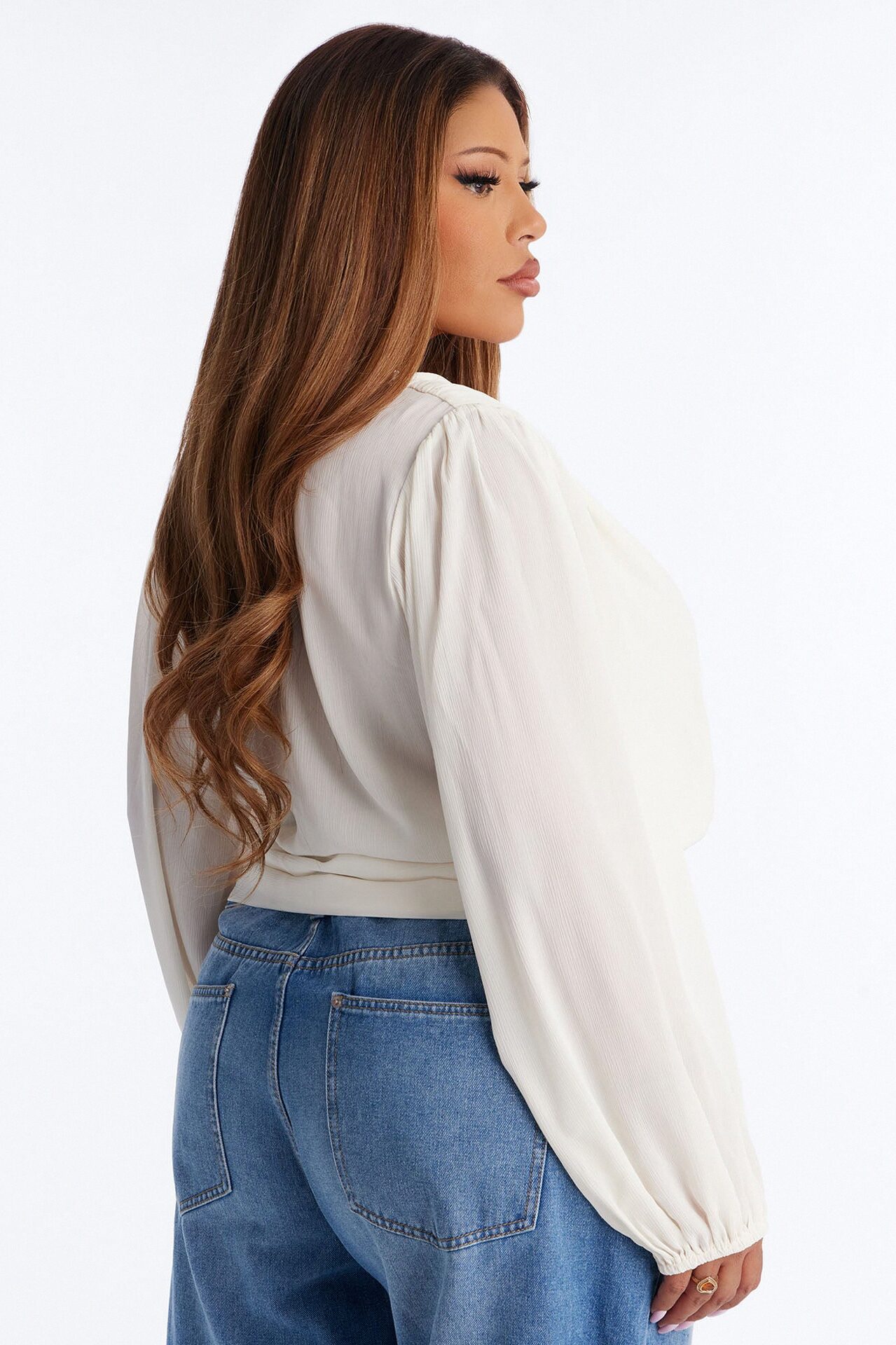 Elevate Everything Beaded Chiffon Top - Cream