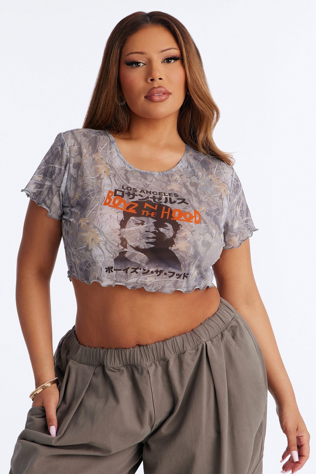 Boyz N The Hood Camo Mesh Baby Tee - Camouflage