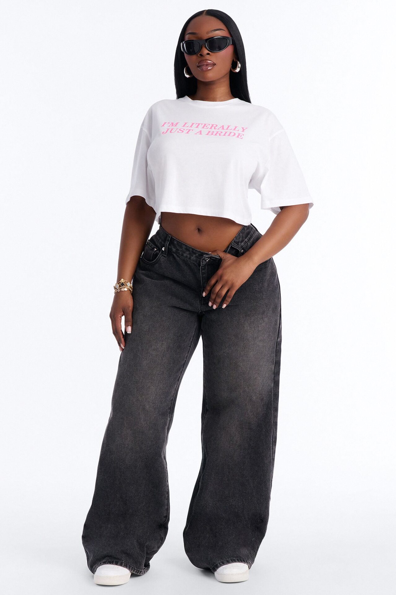 I'm Literally Just A Bride Baby Tee - White