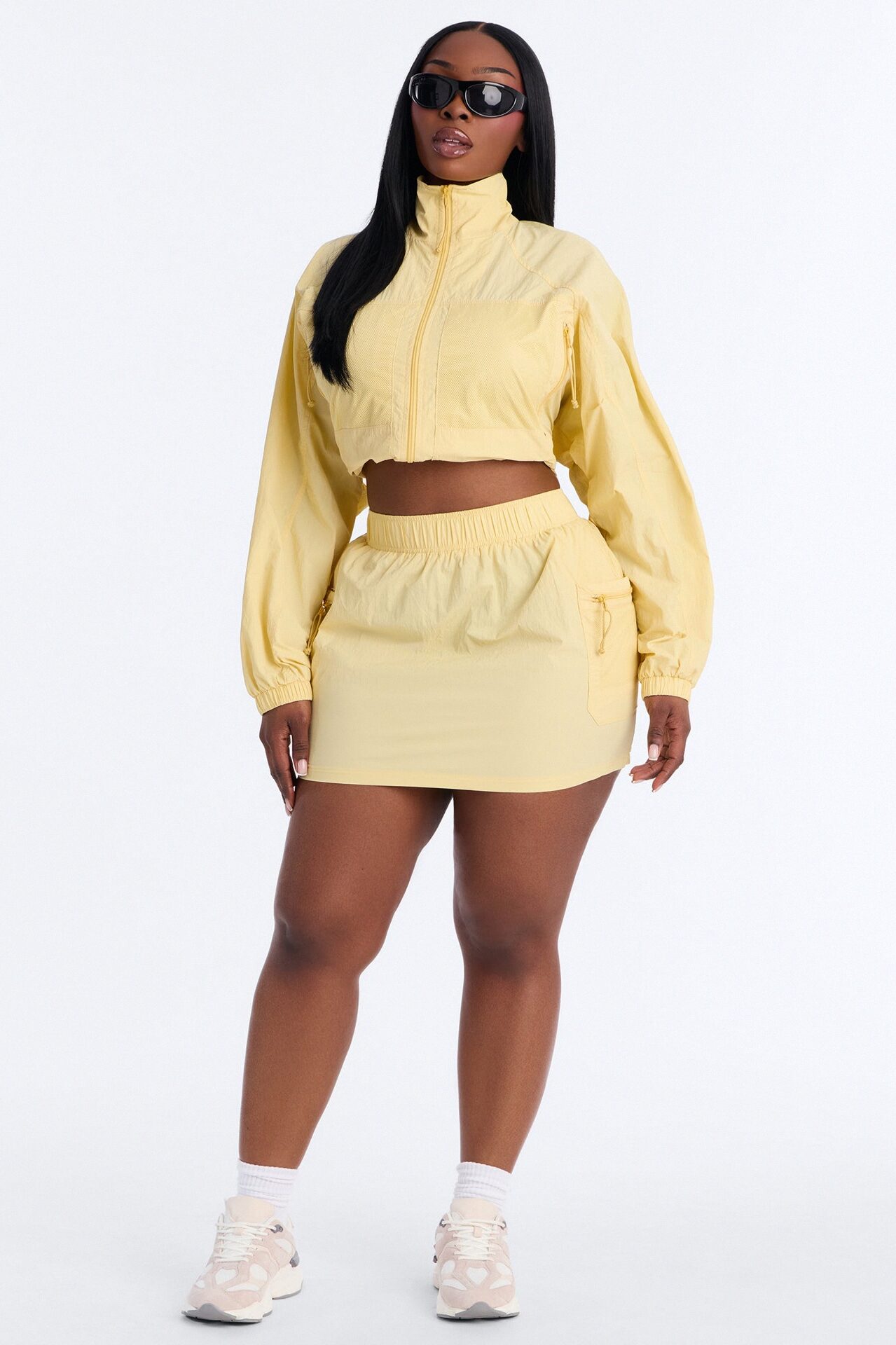 Stay Cool Windbreaker Mini Skirt - Butter Yellow