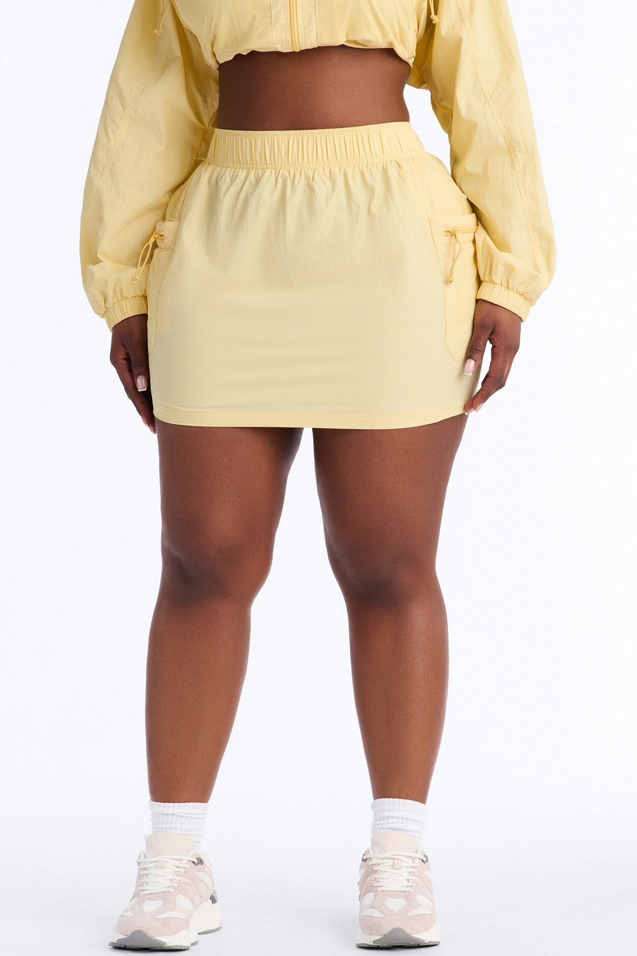 Stay Cool Windbreaker Mini Skirt - Butter Yellow