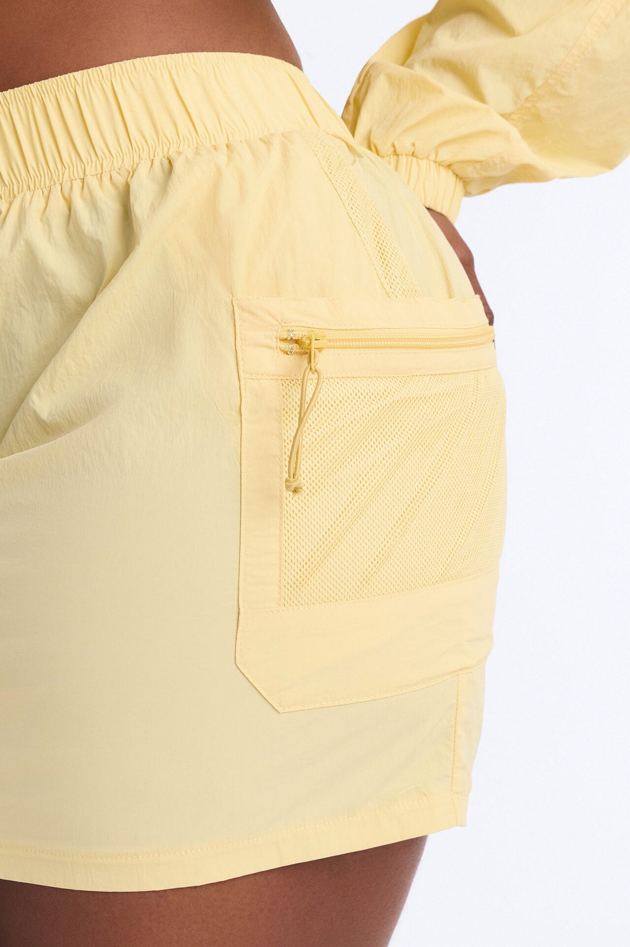 Stay Cool Windbreaker Mini Skirt - Butter Yellow