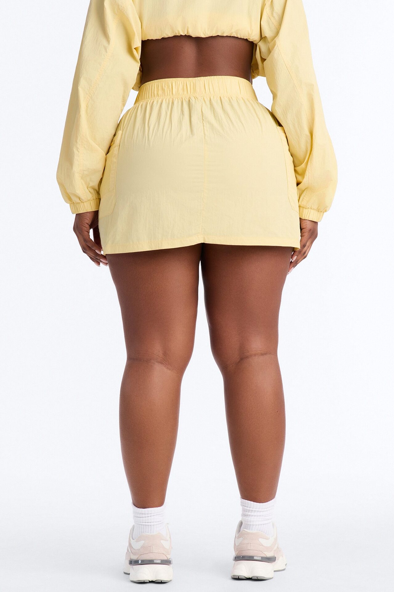 Stay Cool Windbreaker Mini Skirt - Butter Yellow