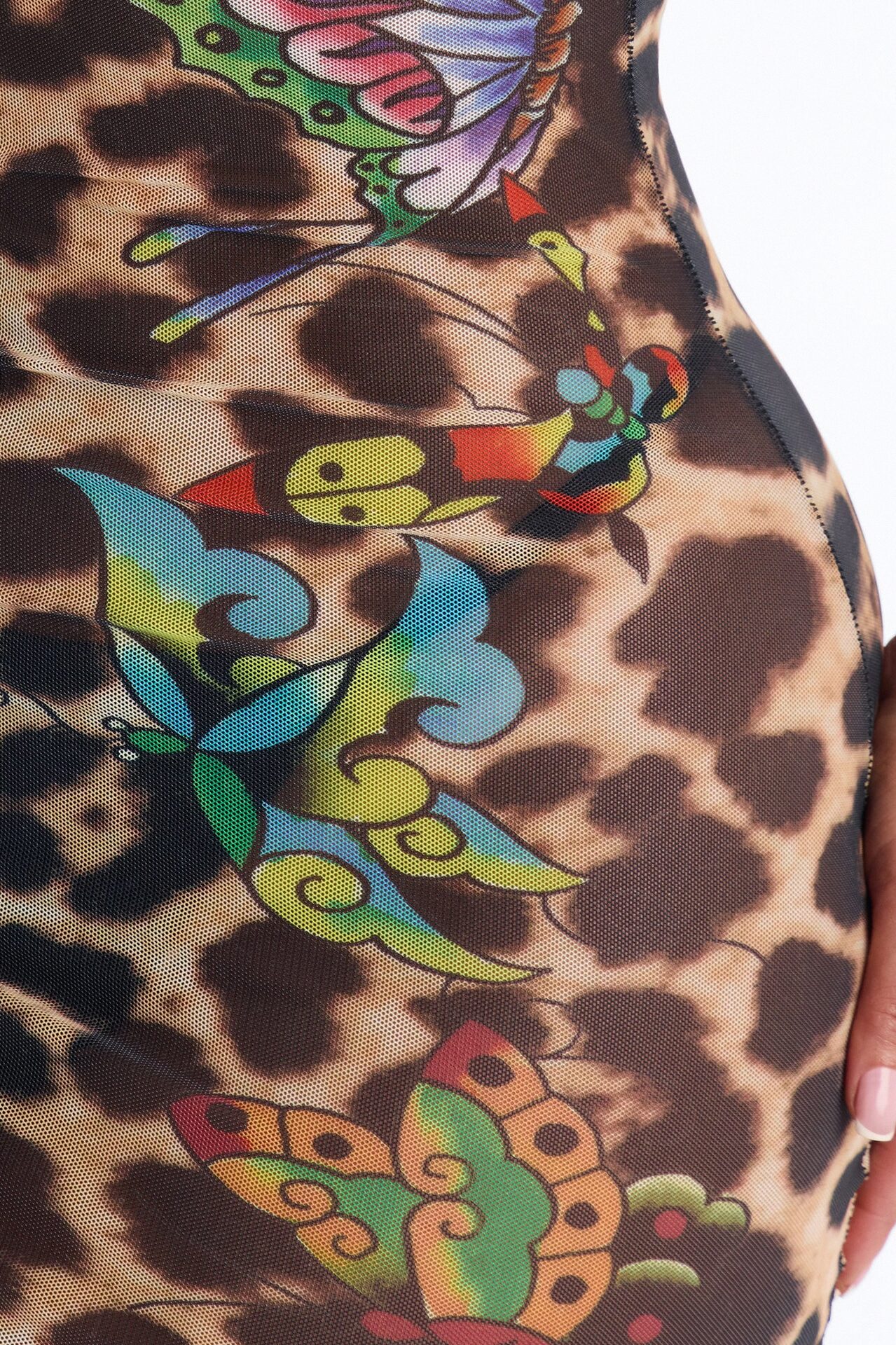 Ed Hardy Leopard Strapless Cover Up Mini Dress - Leopard