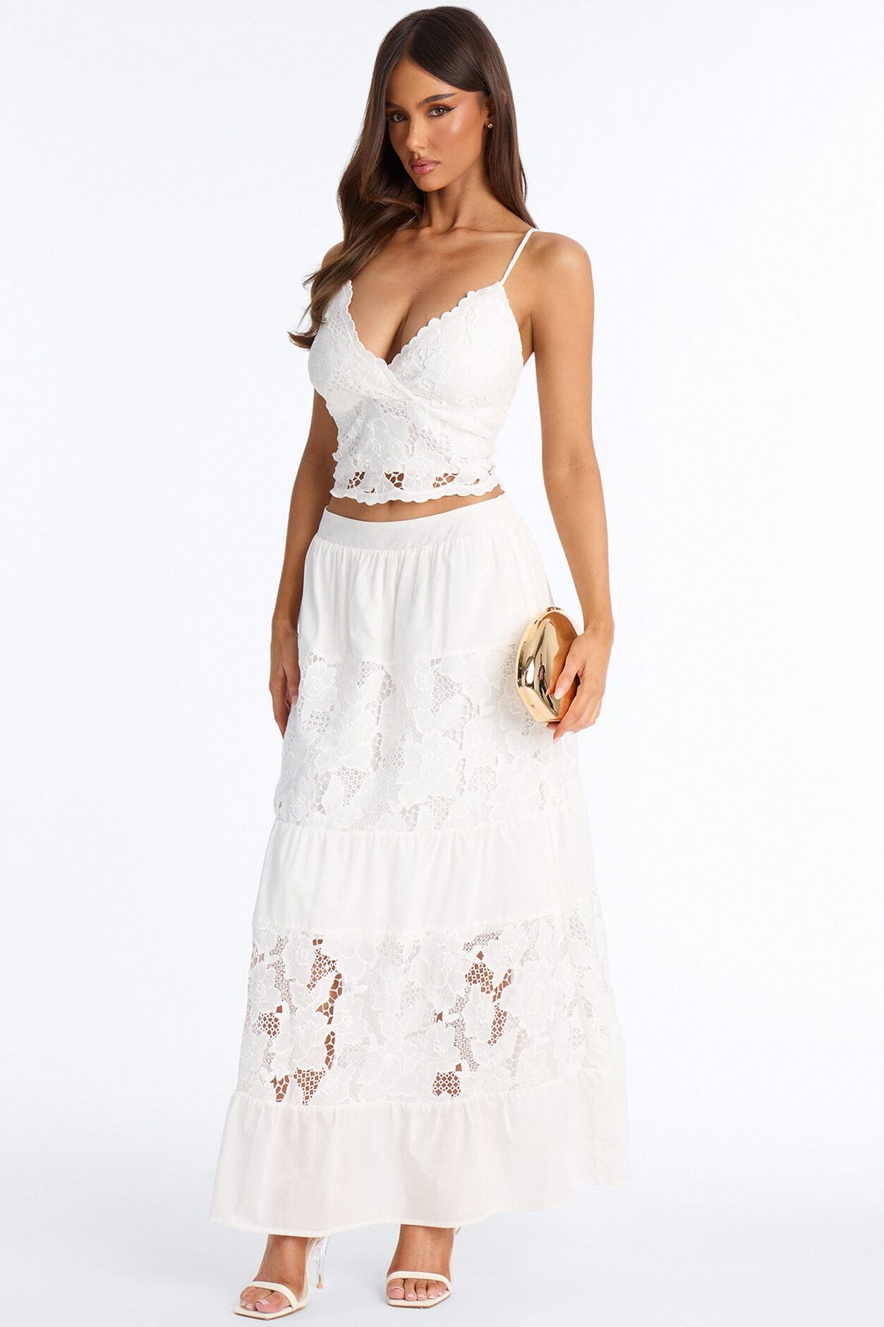 Marina Maxi Skirt Set - White