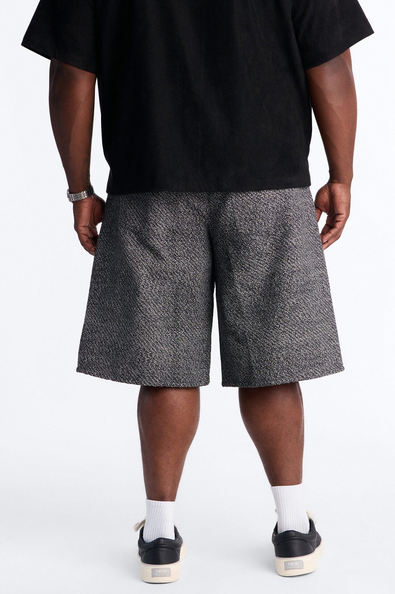 Baggy Tapestry Denim Short - Grey