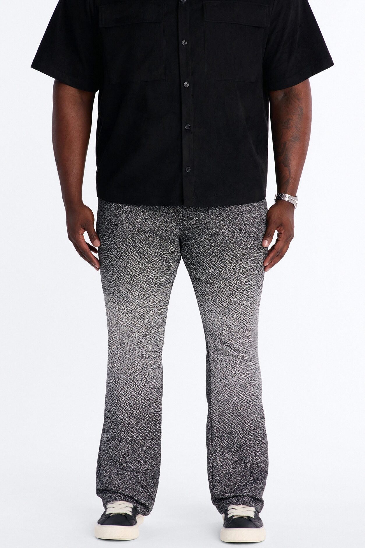 Stacked Slim Flare Tapestry Jean - Grey