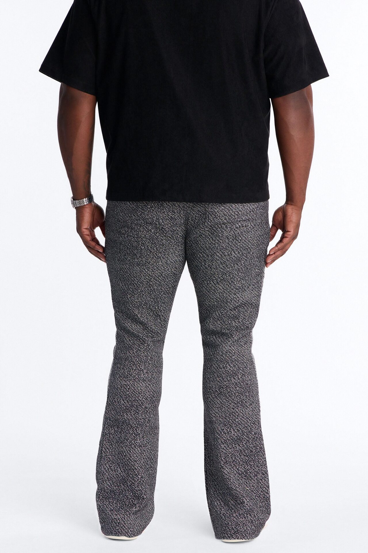 Stacked Slim Flare Tapestry Jean - Grey