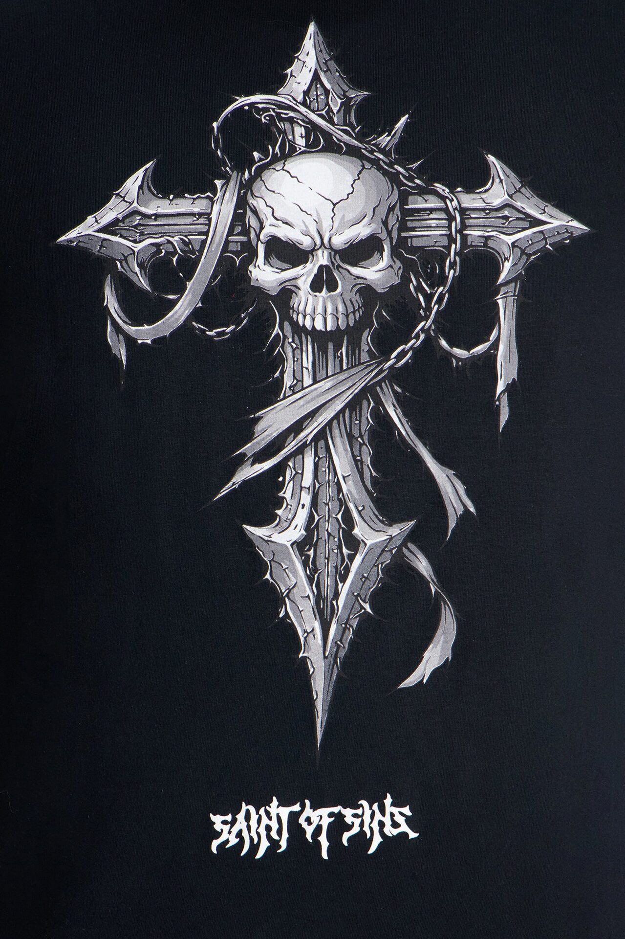 La Familia Cross And Skull Short Sleeve Tee - Black