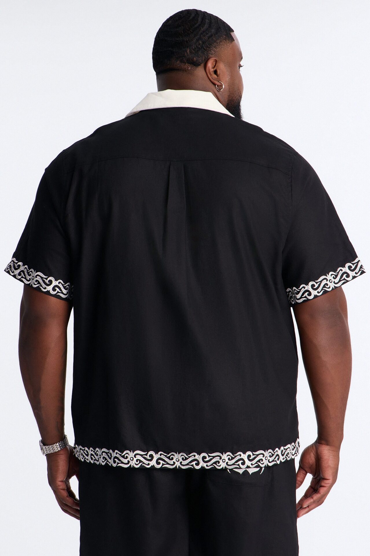 Coastal Isla Cuban Button Up Shirt - Black