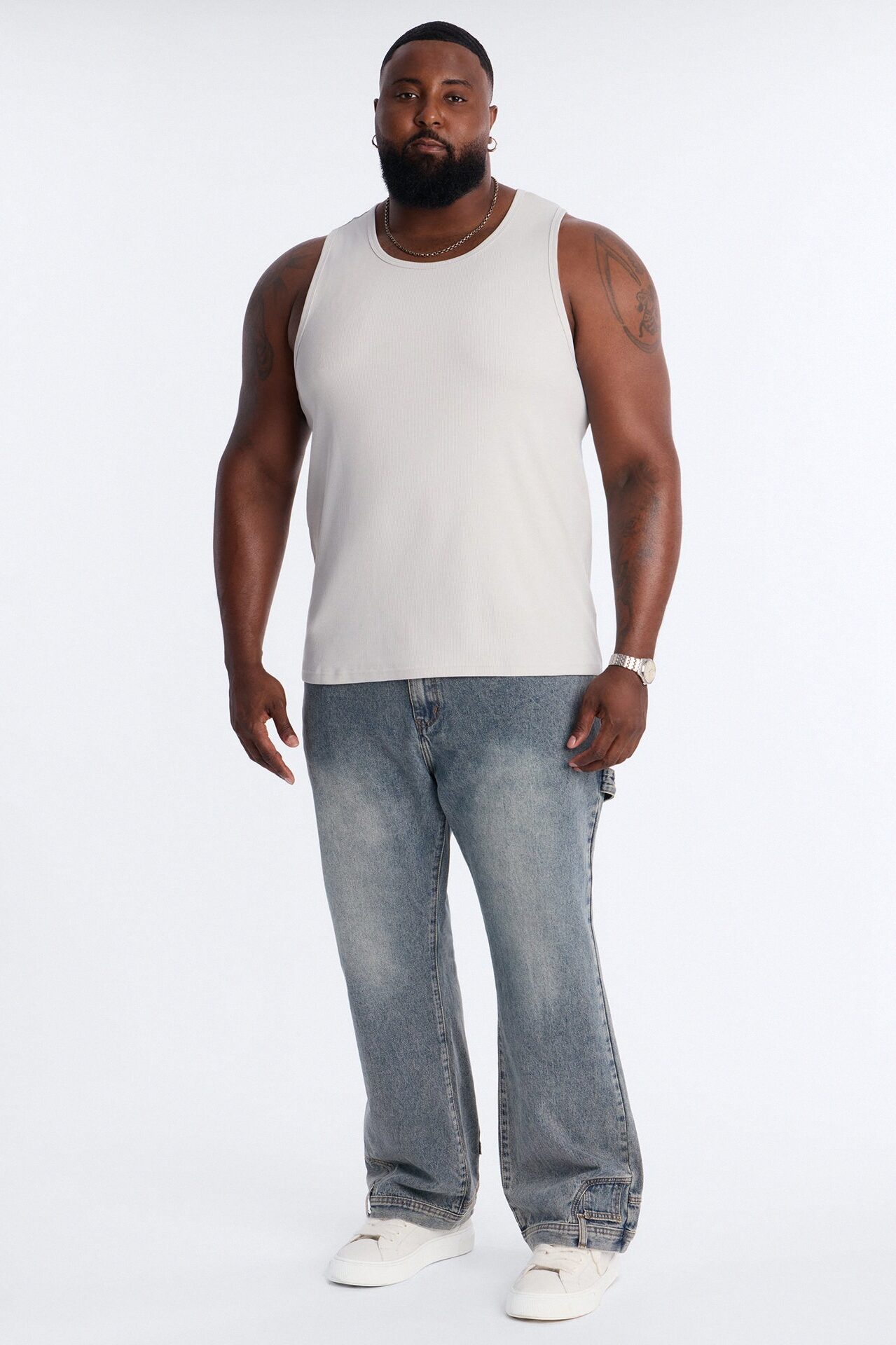 Classic Ribbed Tank Top - Grey