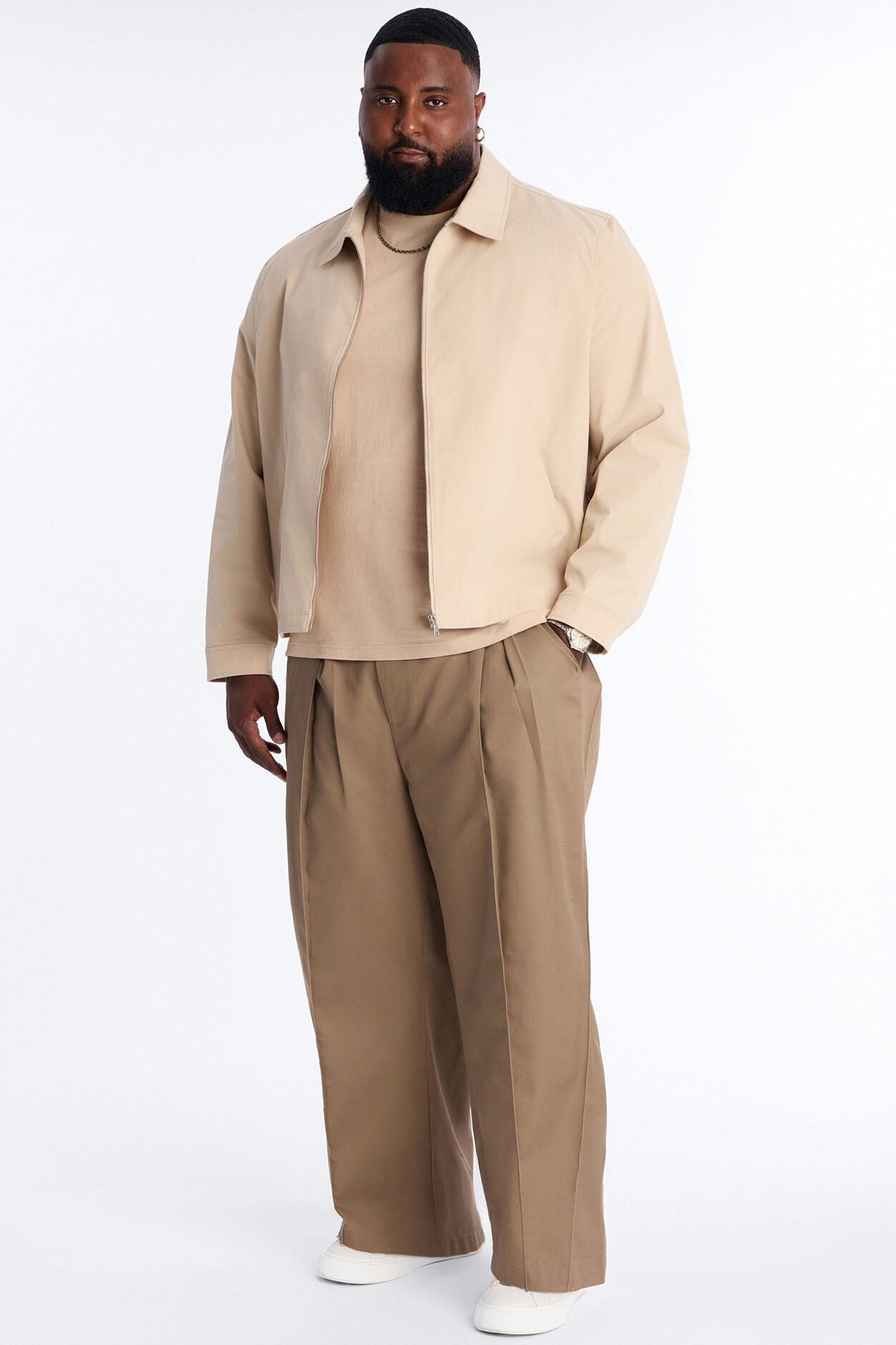 Wide Leg Doheny Abstract Blade Trouser - Tan