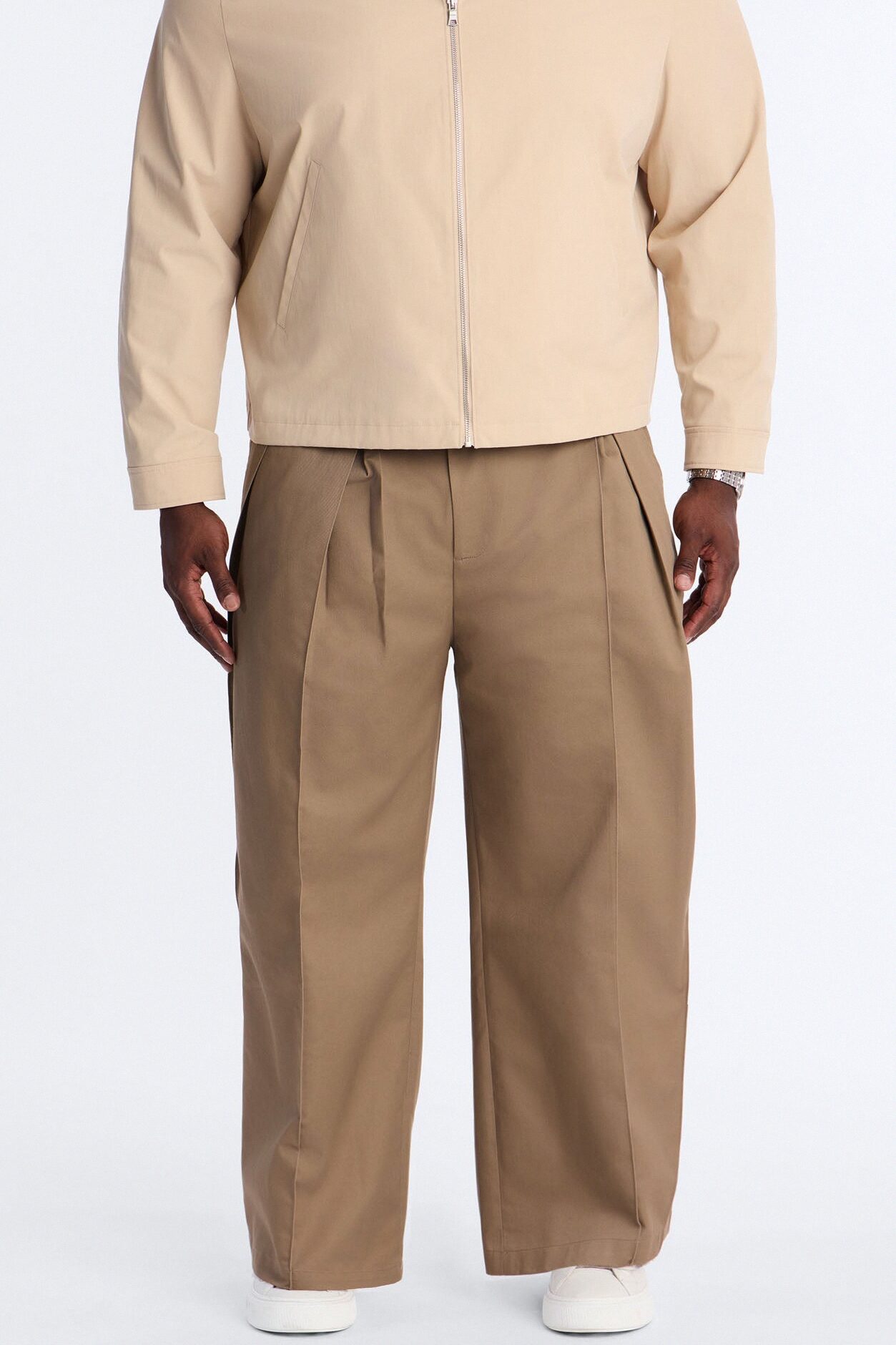 Wide Leg Doheny Abstract Blade Trouser - Tan