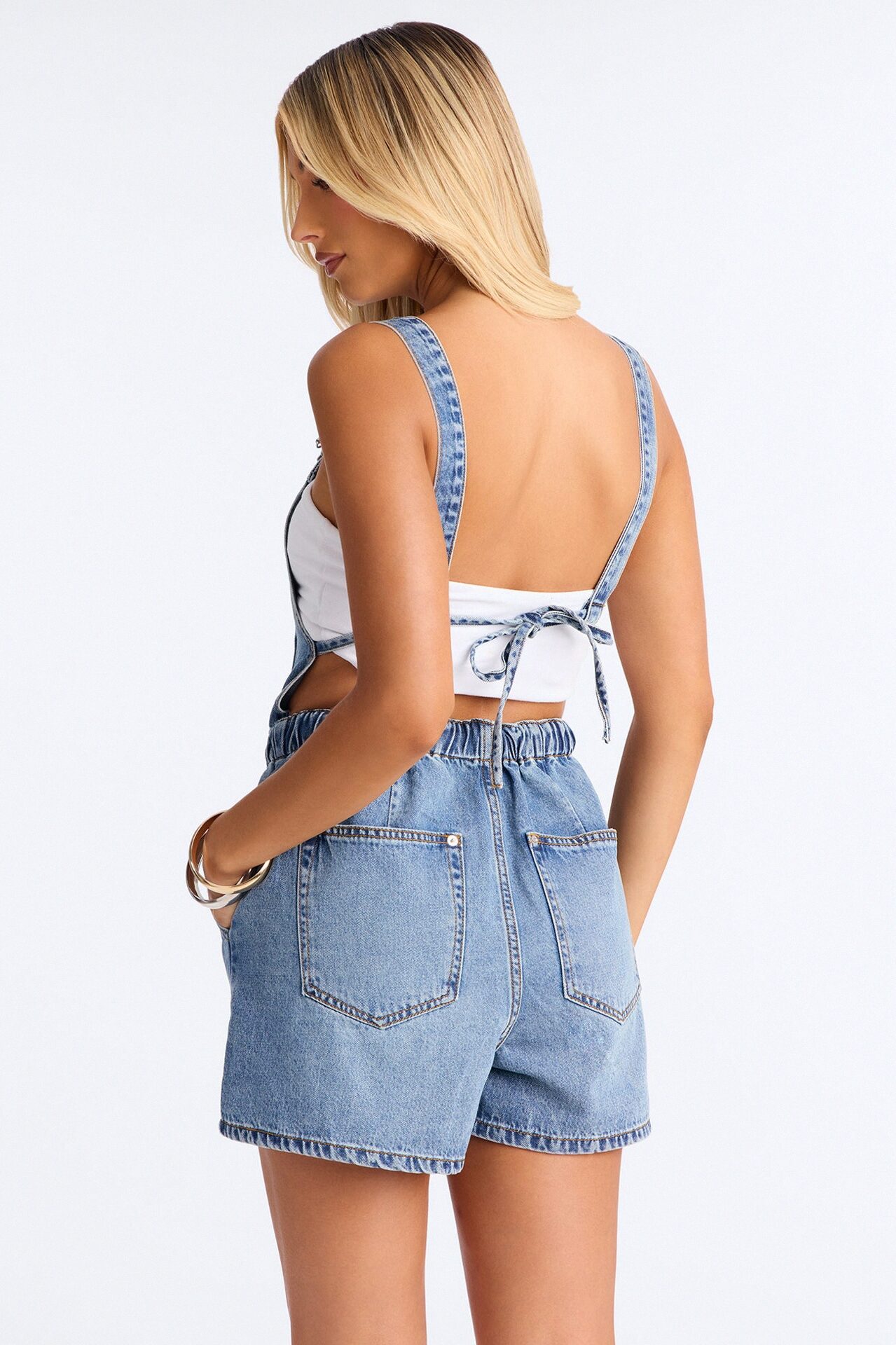 Brooklyn Denim Shortalls - Medium Wash