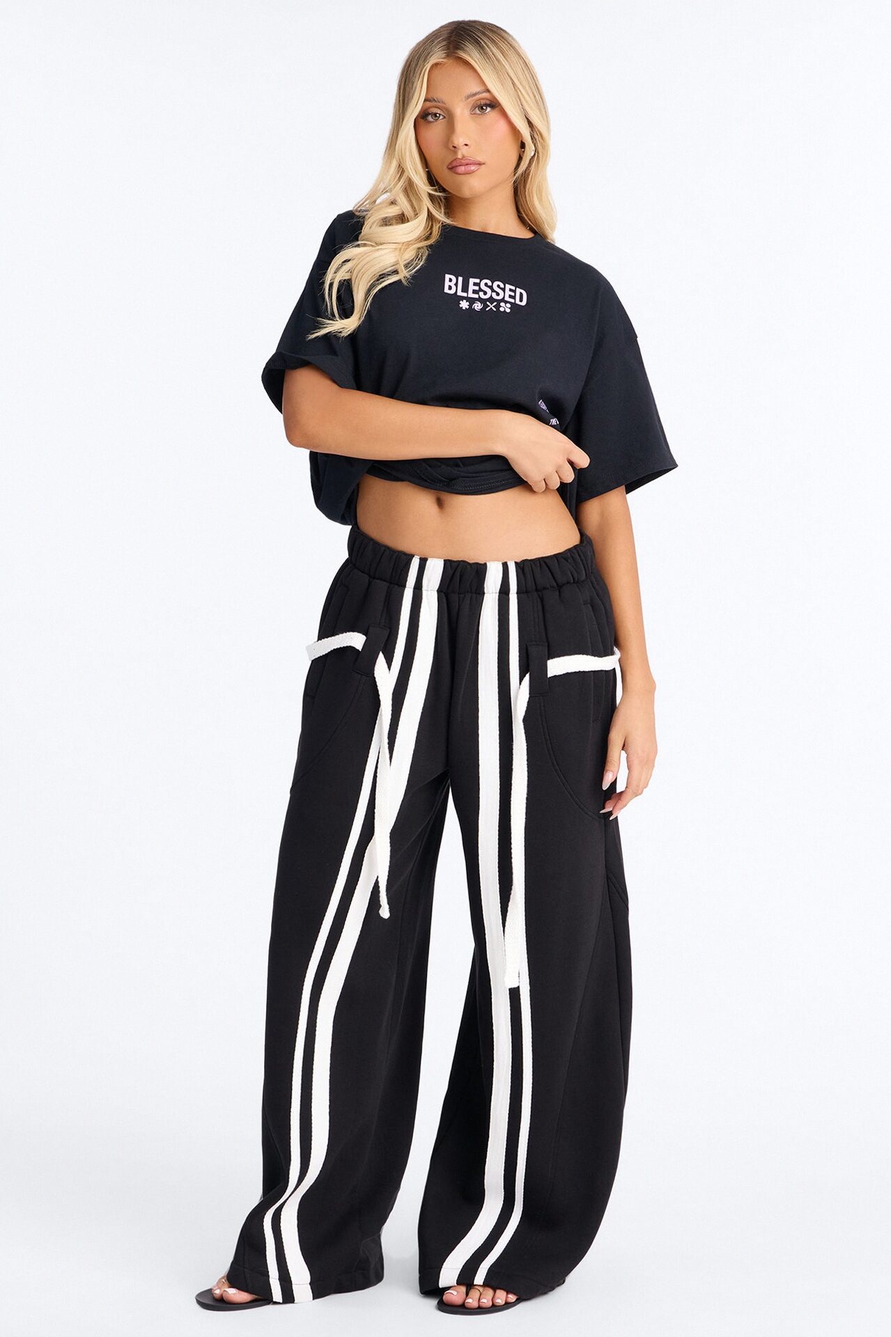 Stay Blessed Washed Oversized Tee - Black Wash
