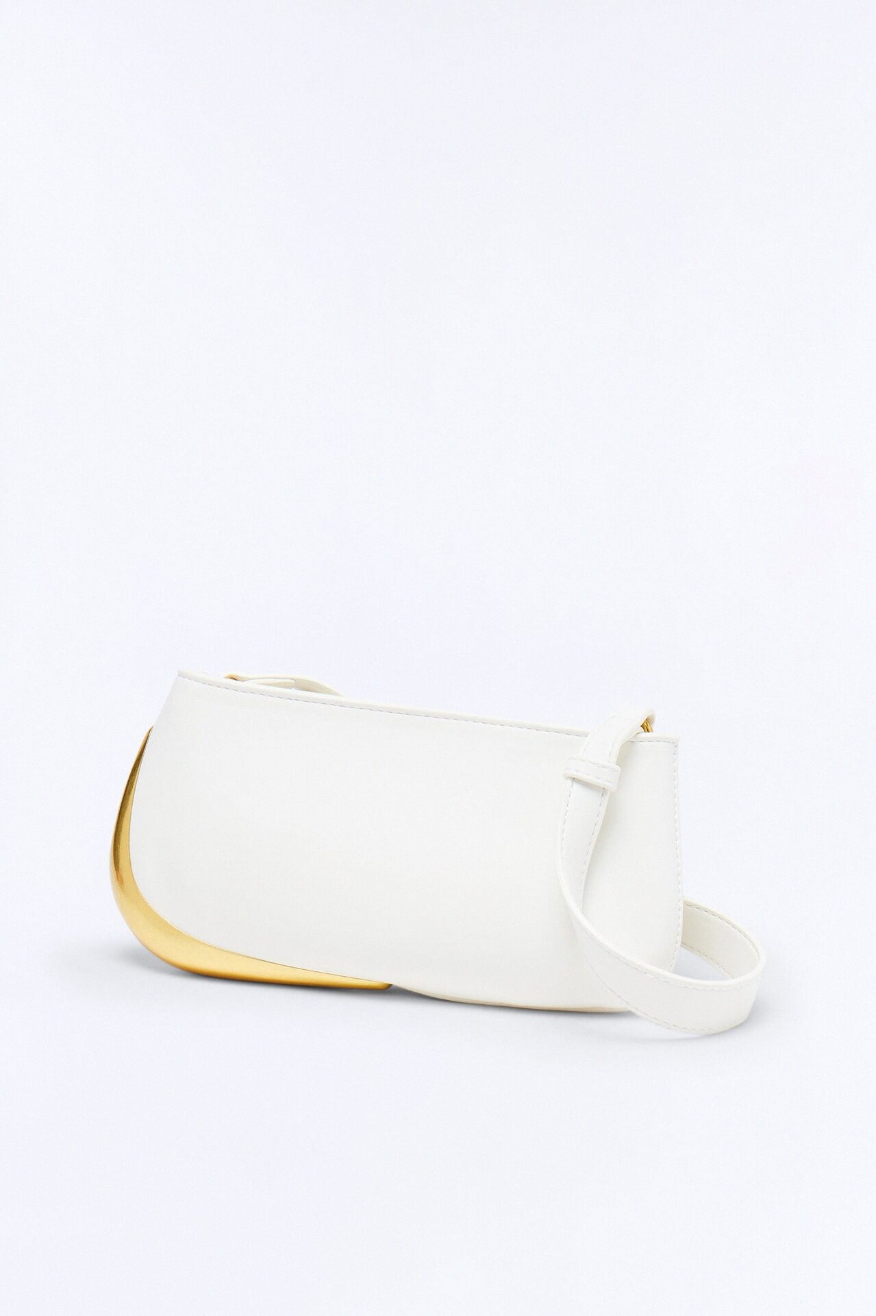 Jenni Hardware Faux Leather Shoulder Handbag - Ivory