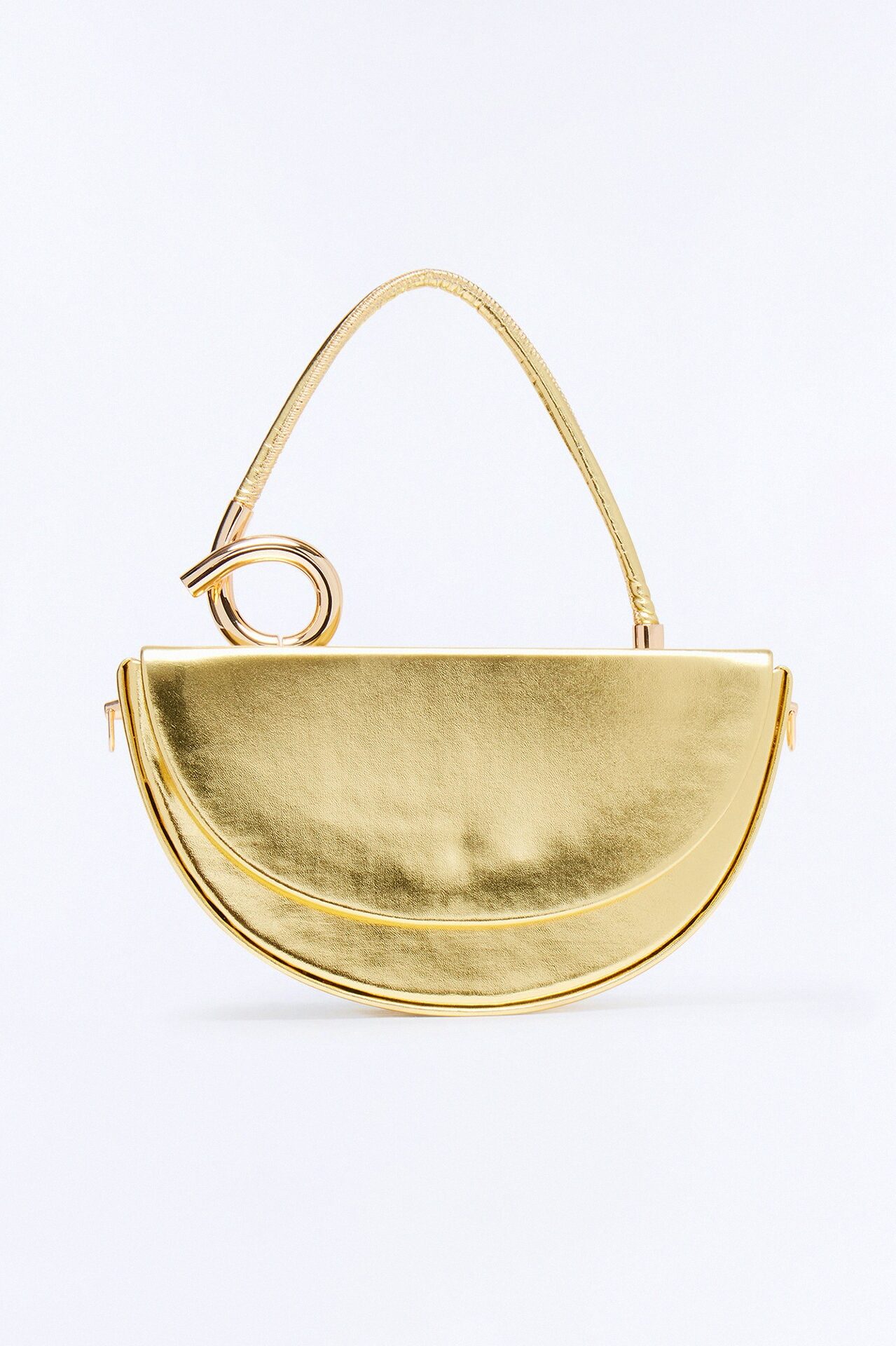 Adding A Twist Faux Leather Satchel Bag - Gold