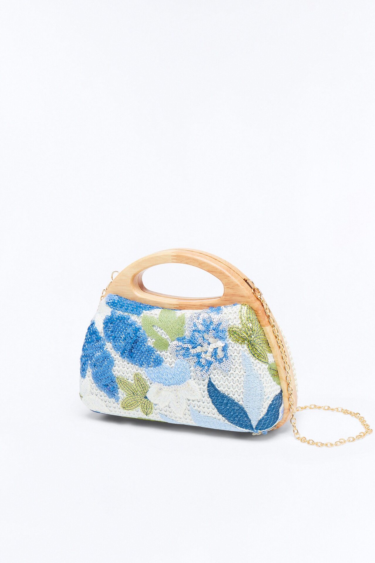 Blooming Beauty Satchel Handbag - Blue/combo