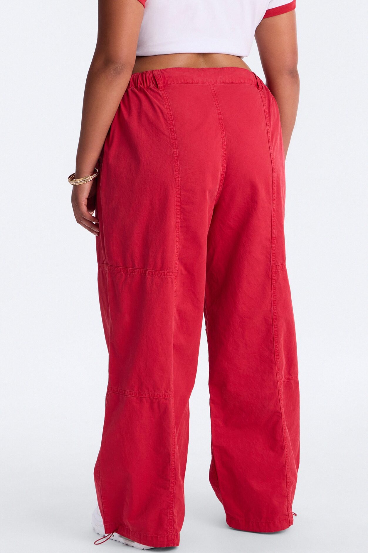 Olivia Wide Leg Jogger - Red