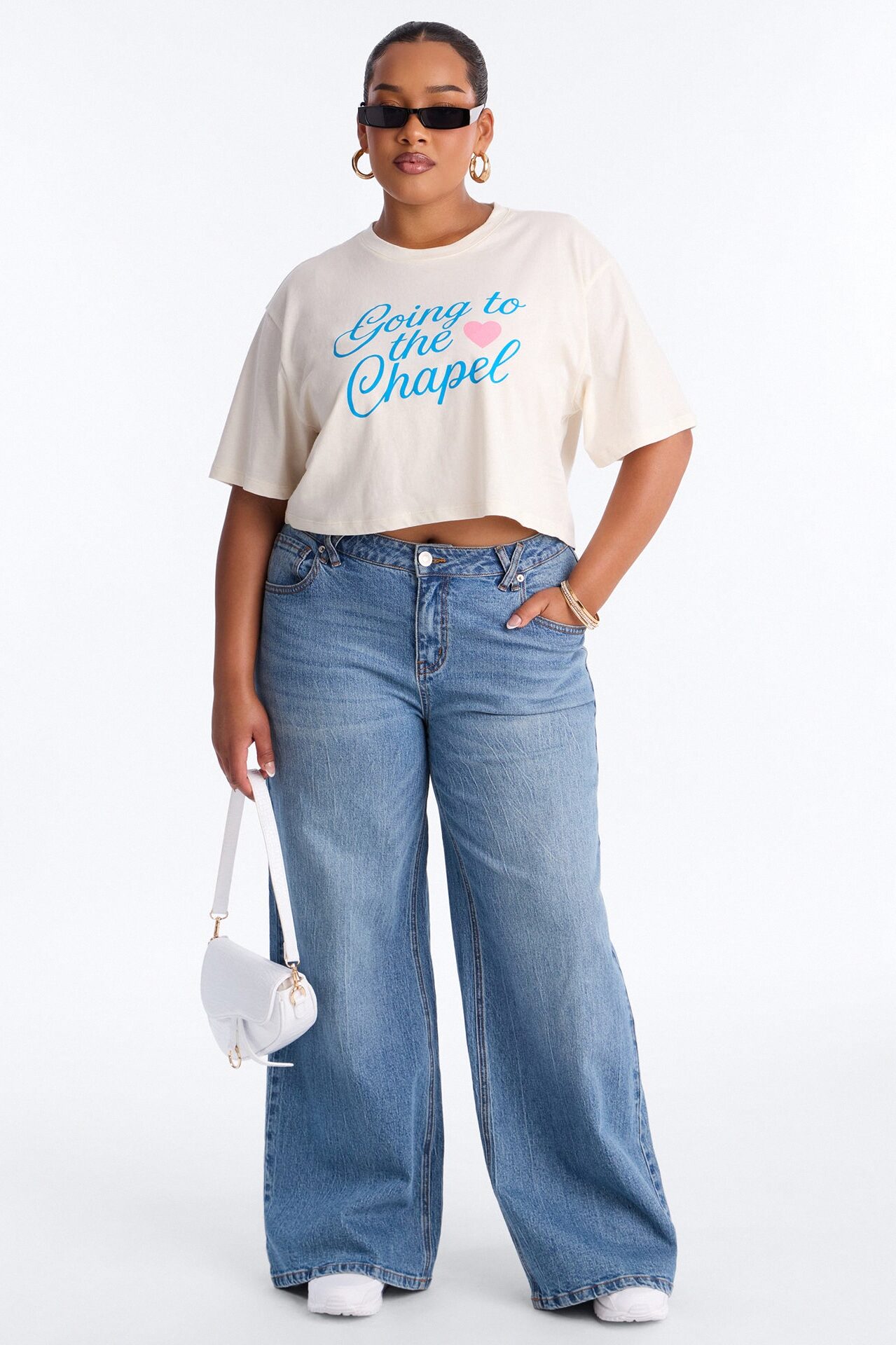 Going To The Chapel Baby Tee - Cream