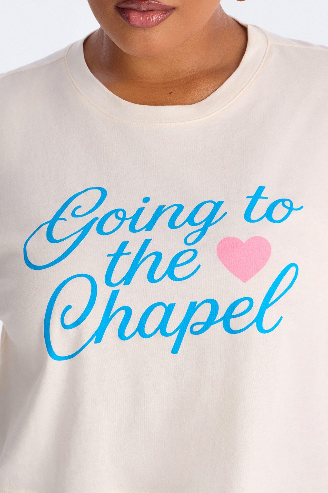 Going To The Chapel Baby Tee - Cream