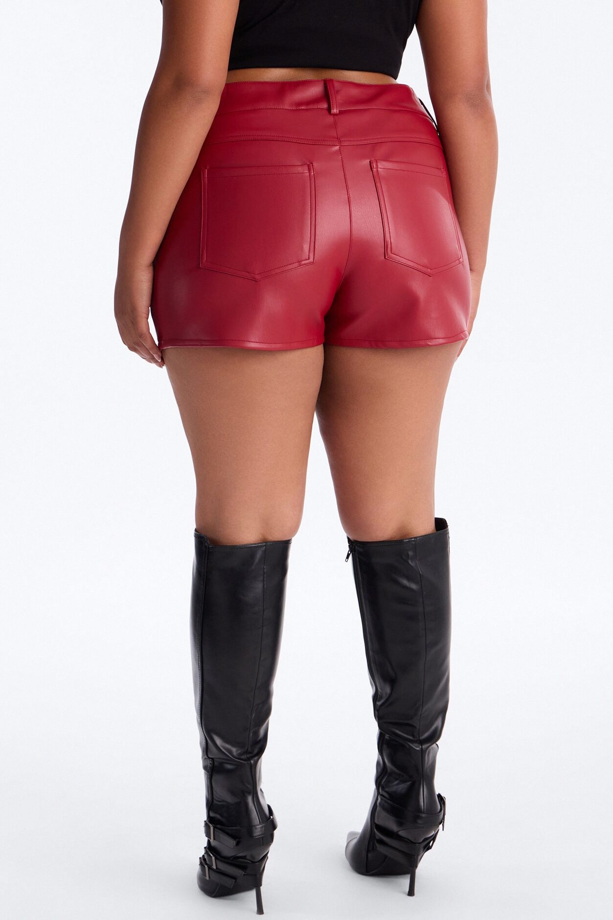 Seek And Destroy Faux Leather Short - Red