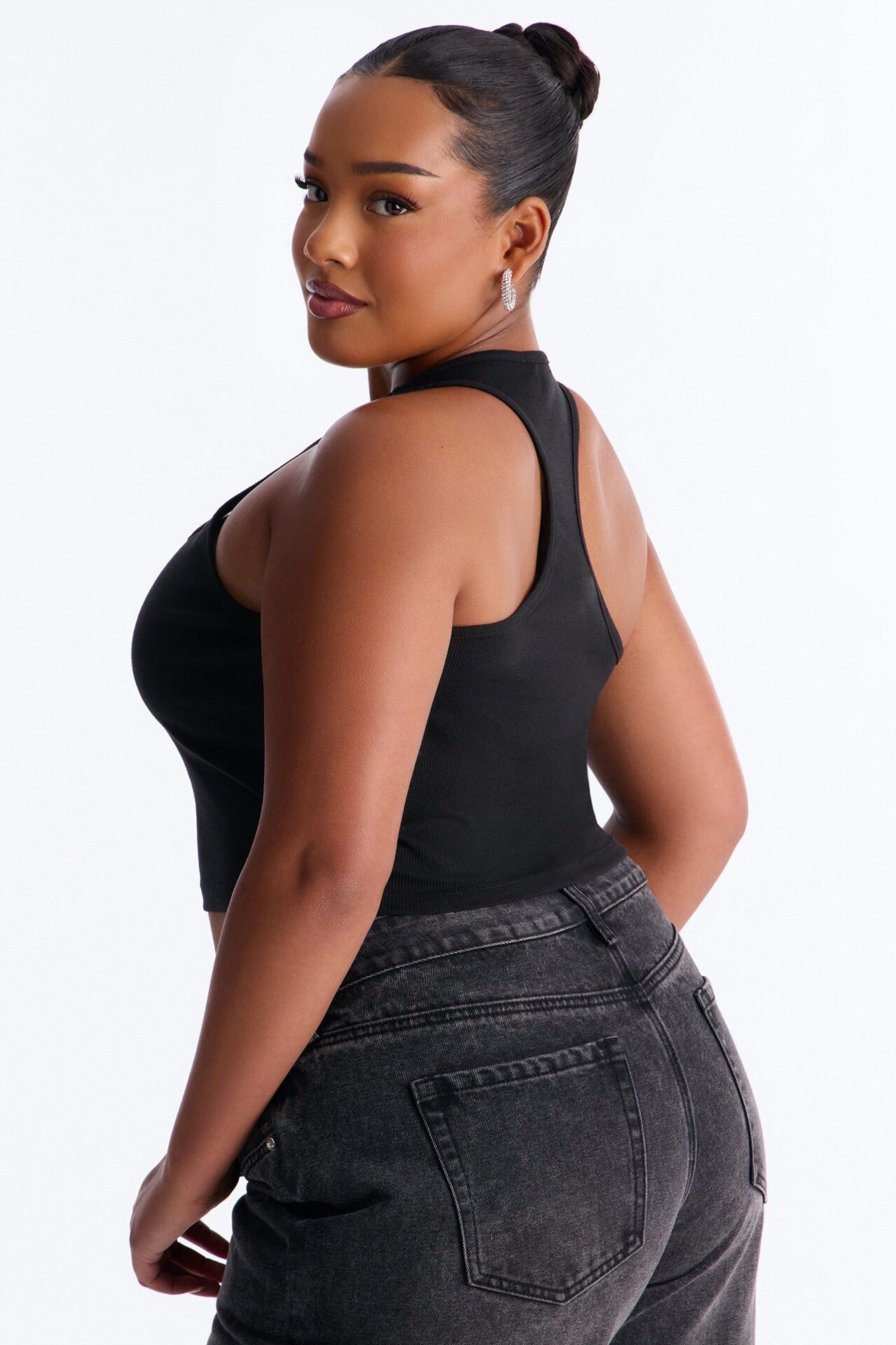 WifeyTo Be Rhinestone Tank Top - Black