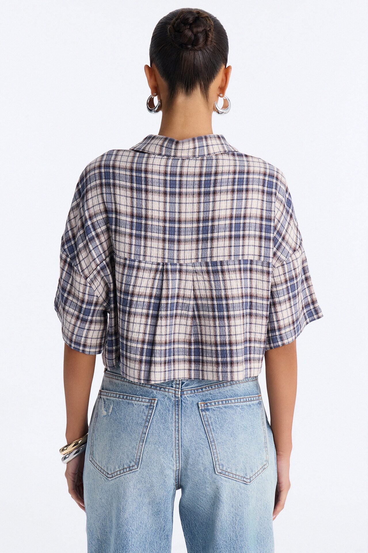 Cozy Girl Plaid Shirt - Blue/combo