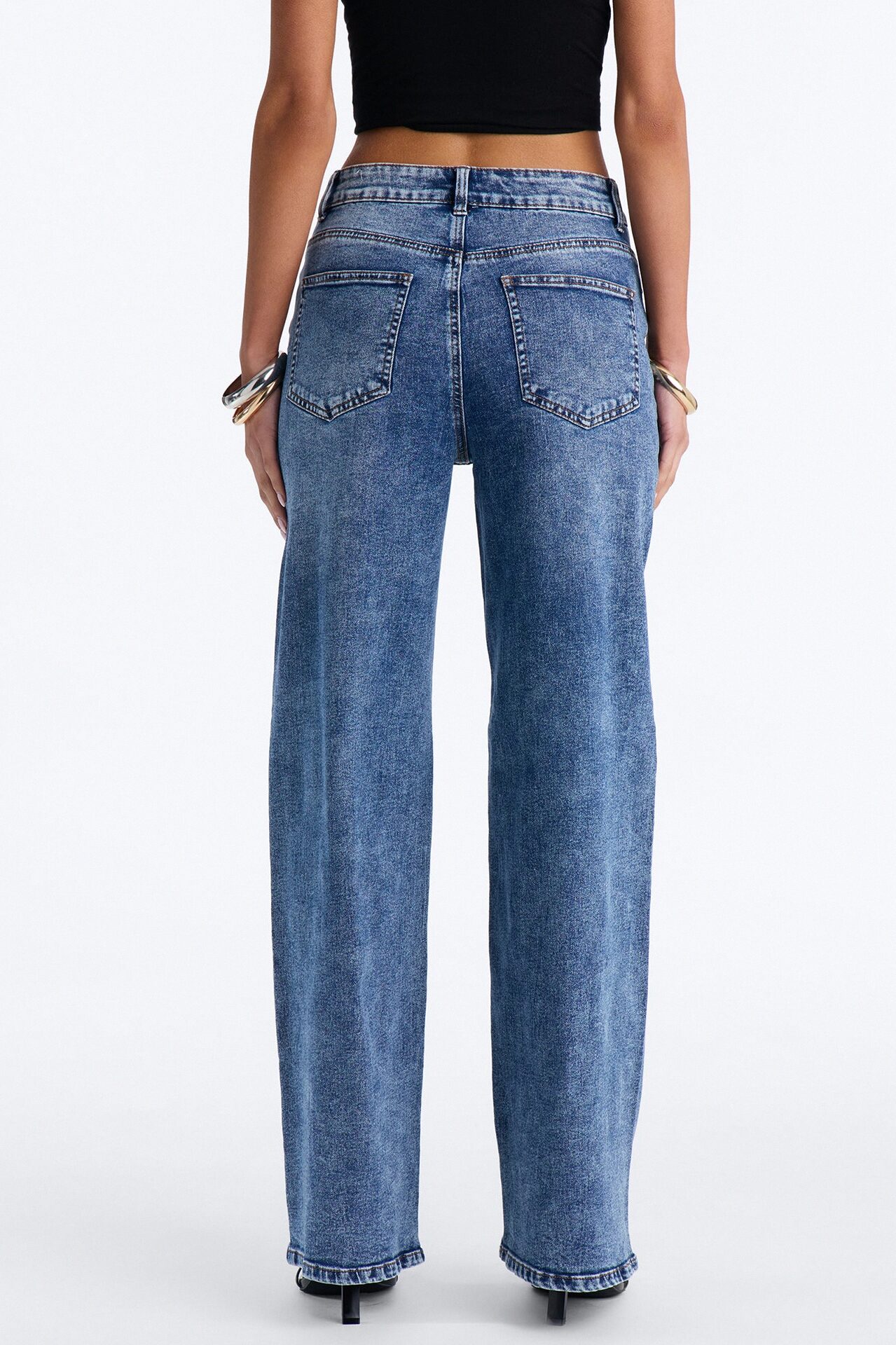 Jolie Mid Rise Stretch Straight Leg Jeans - Dark Wash