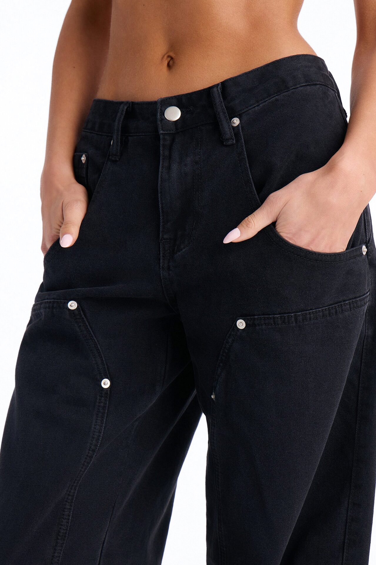 Living On Edge Utility Jeans - Black Wash
