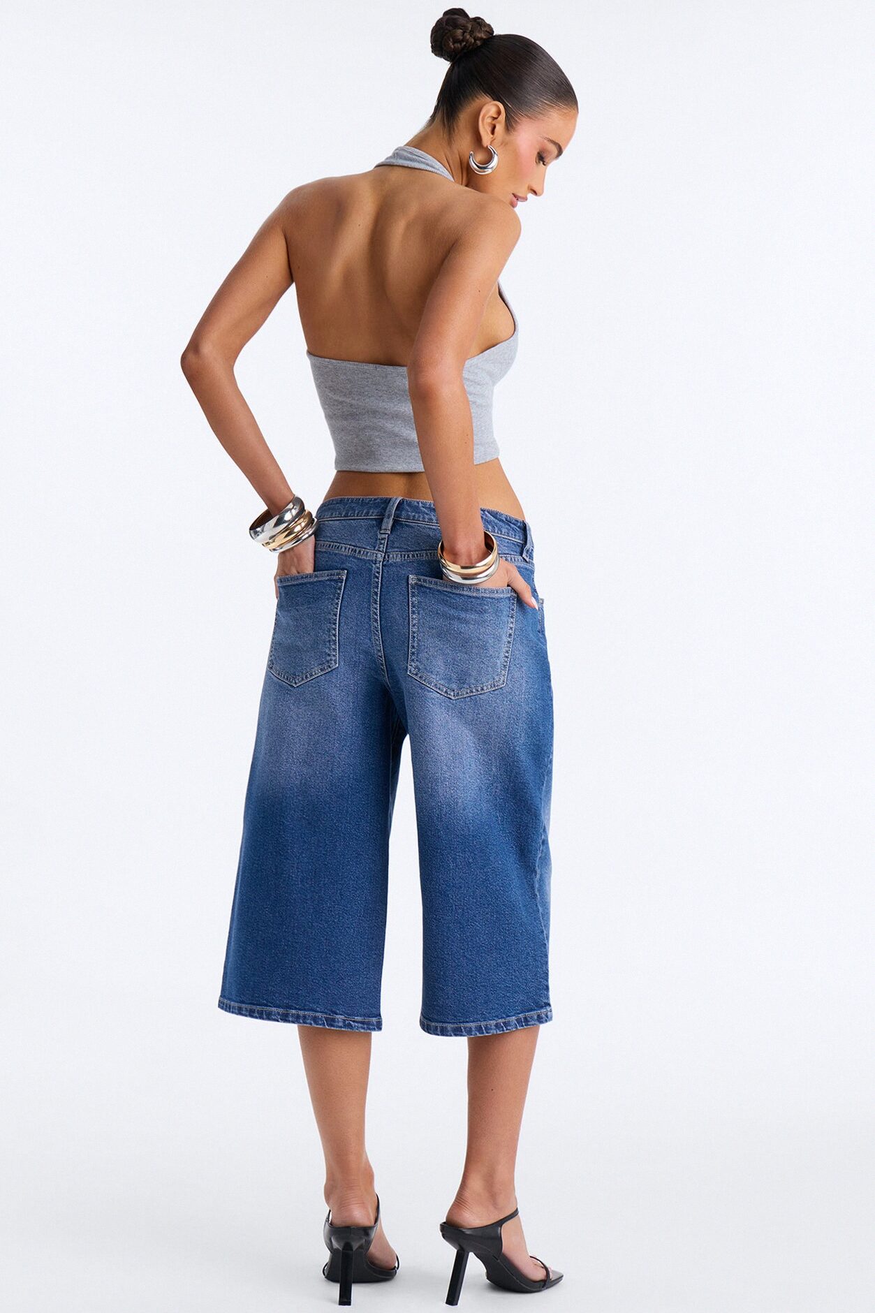 Addy Straight Leg Culotte Jeans - Dark Wash
