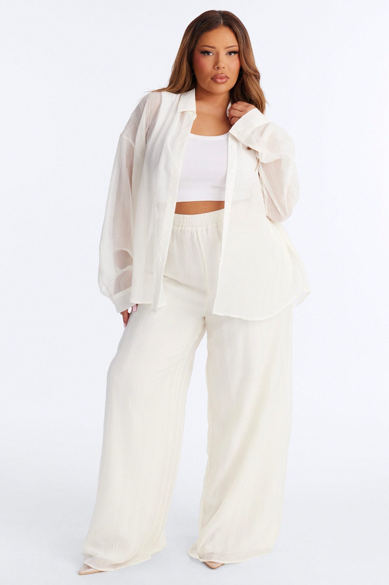 She's So Sheer Pant Set - Ivory