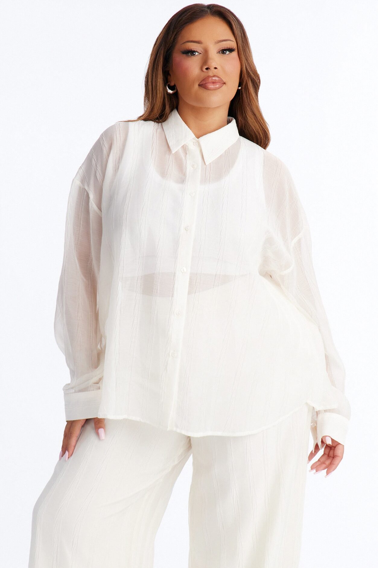 She's So Sheer Pant Set - Ivory