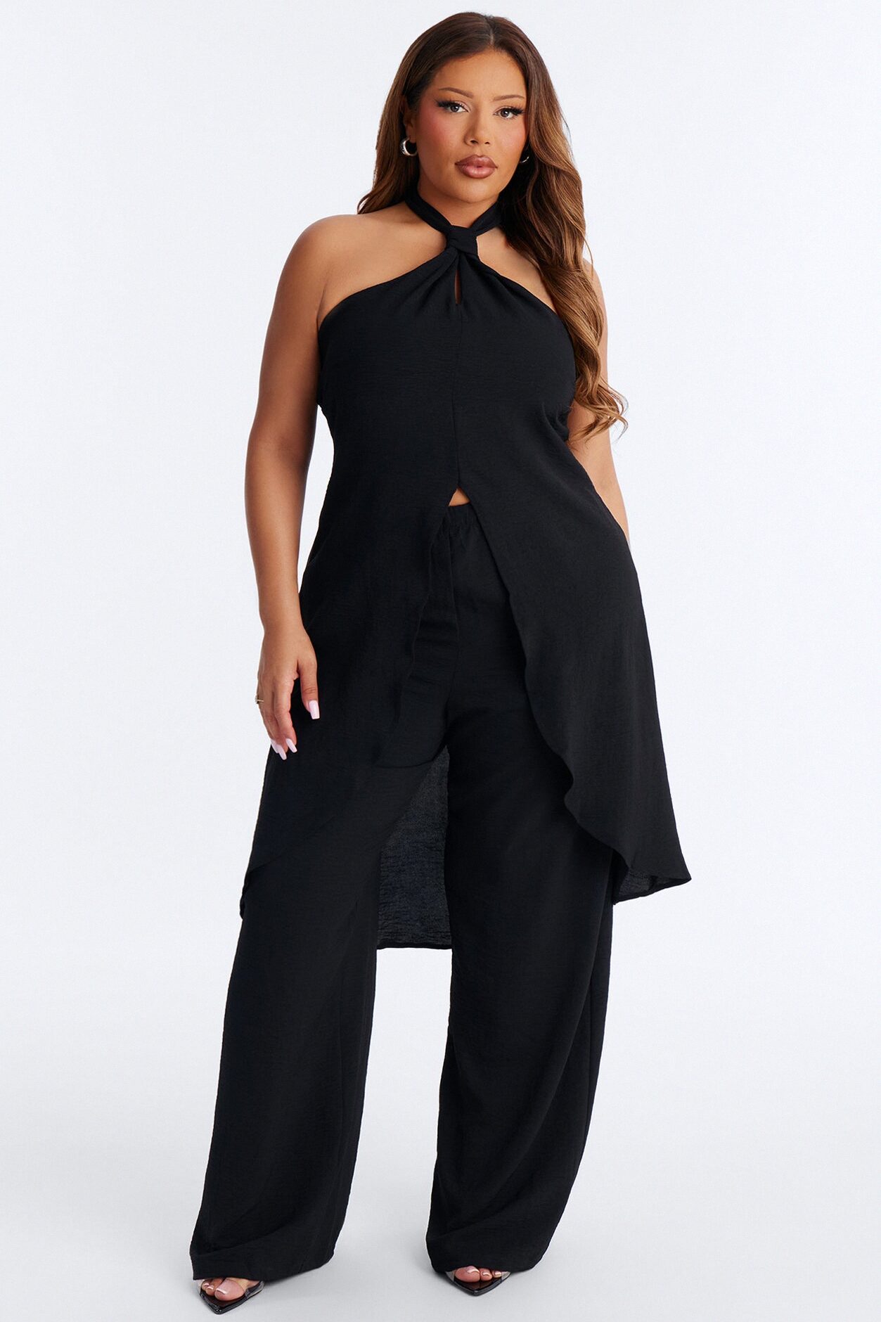 Born For This Halter Pant Set - Black