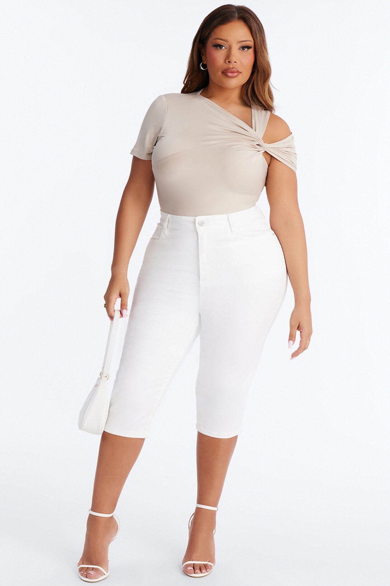 Twist It Up Cut Out Bodysuit - Stone
