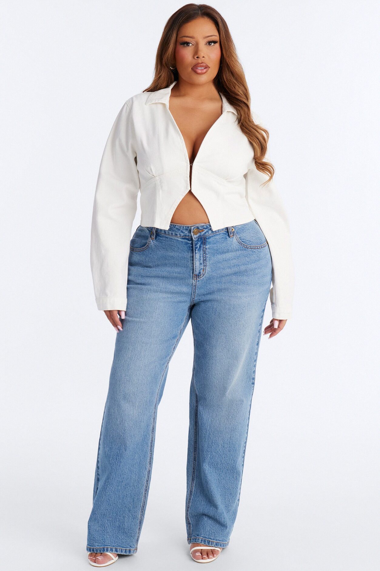 All Around Me Denim Top - White