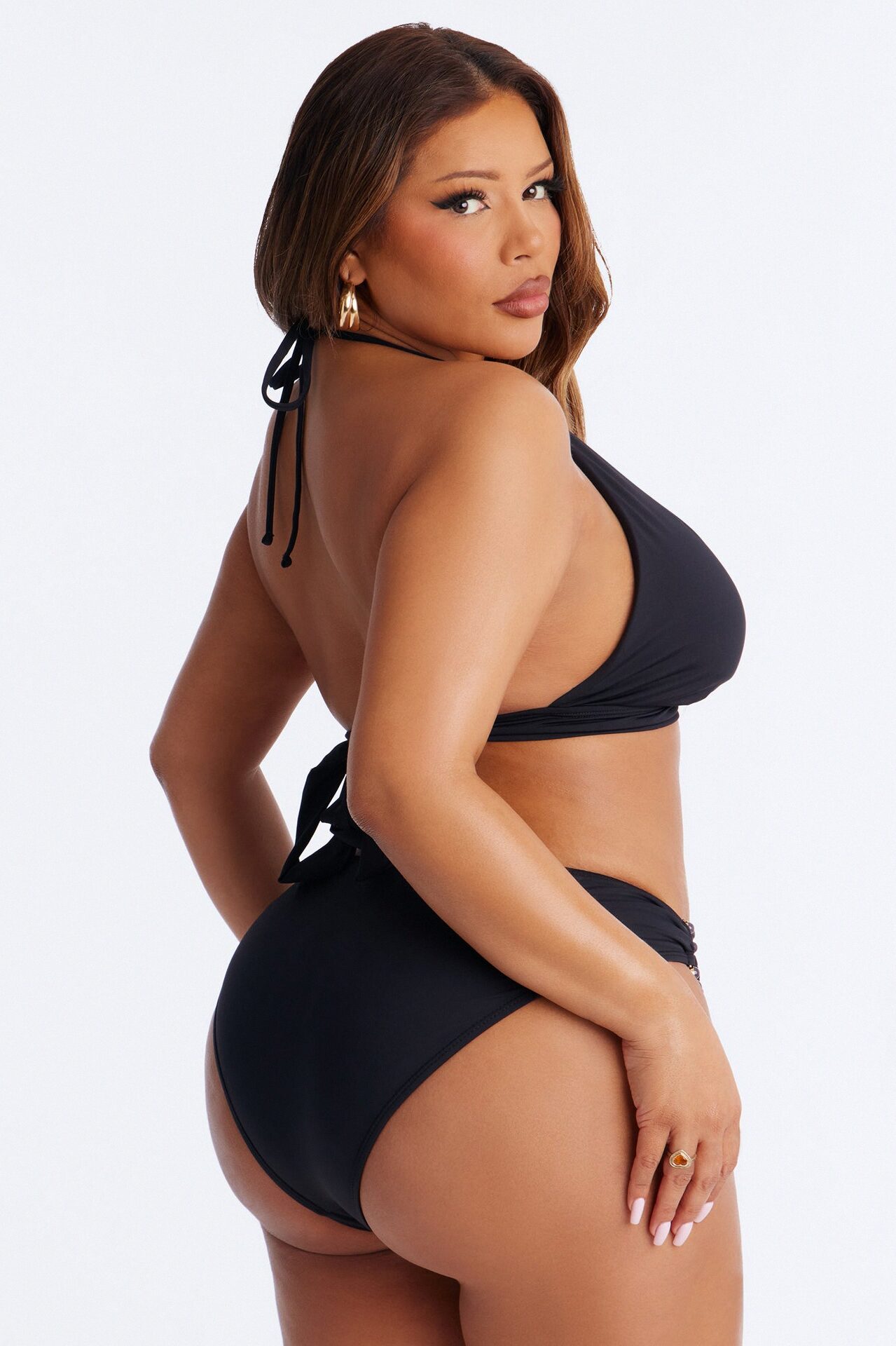 Carmen Hardware Beaded 2 Piece Bikini - Black