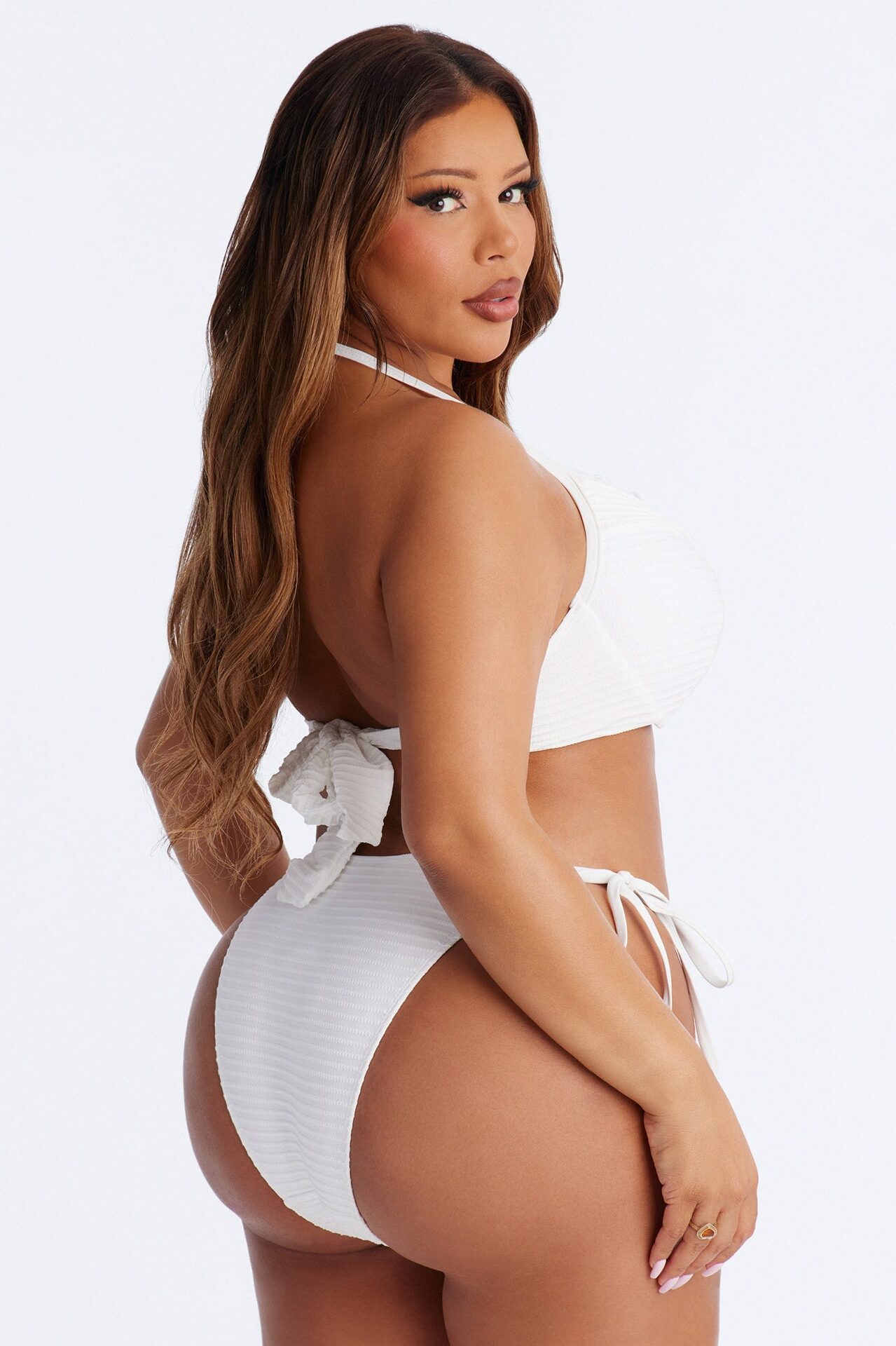 Liana Textured Molded Cup 2 Piece Bikini - White