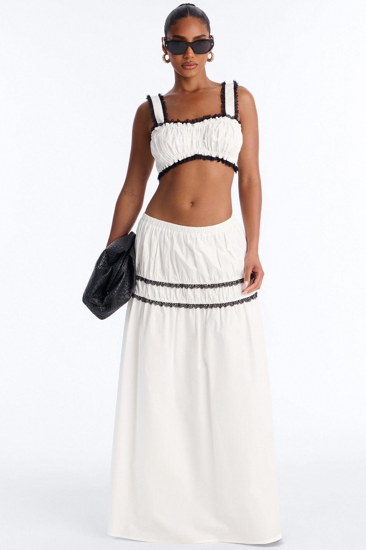 Wildflower Maxi Skirt Set - White